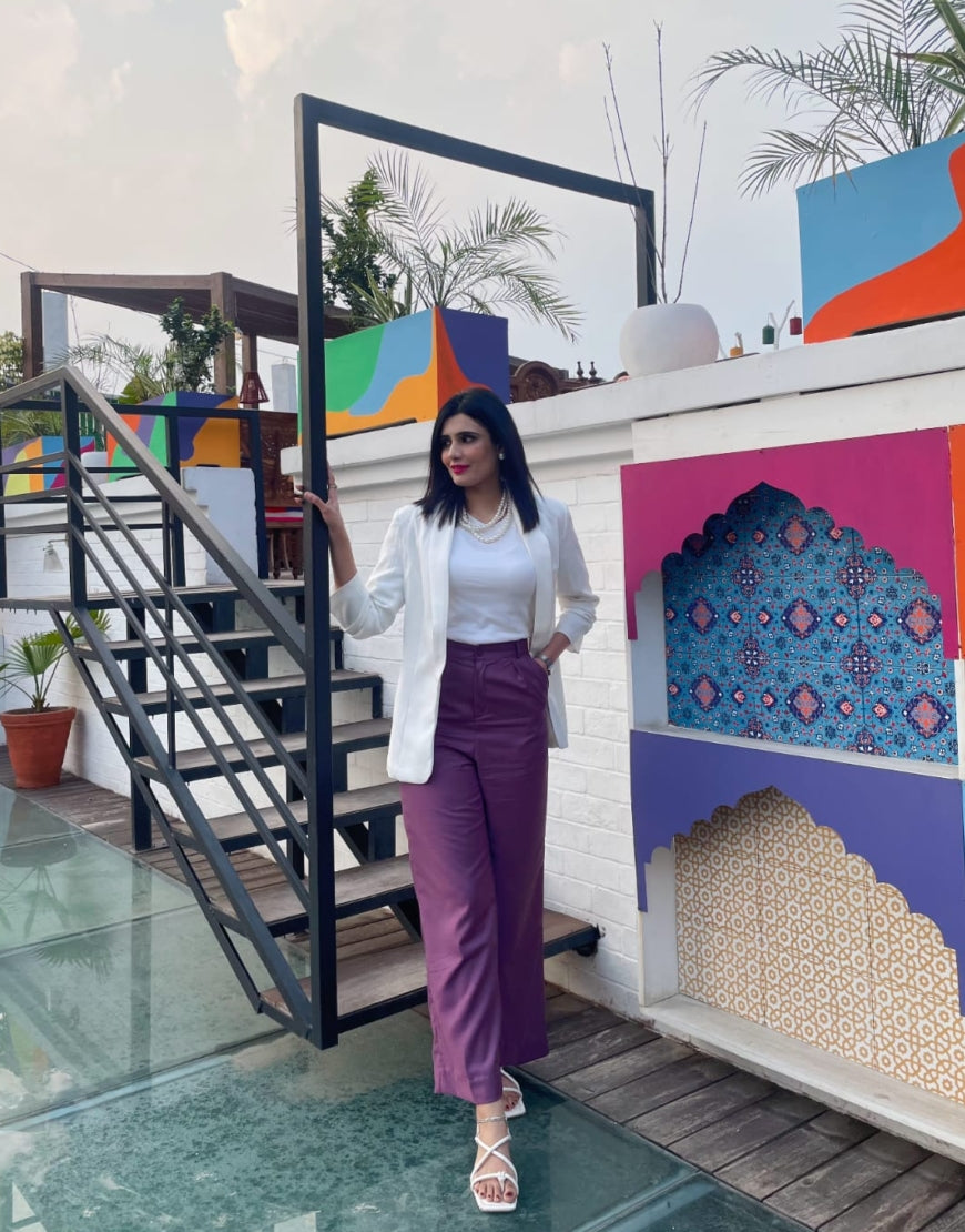 The Enduring Bloom (Wide Leg Centre Pleated Dress Pant Magenta)