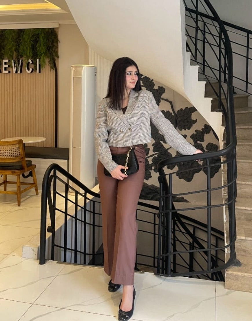 Soulwoven (Wide Leg Box Pleated Dress Pant Brown)