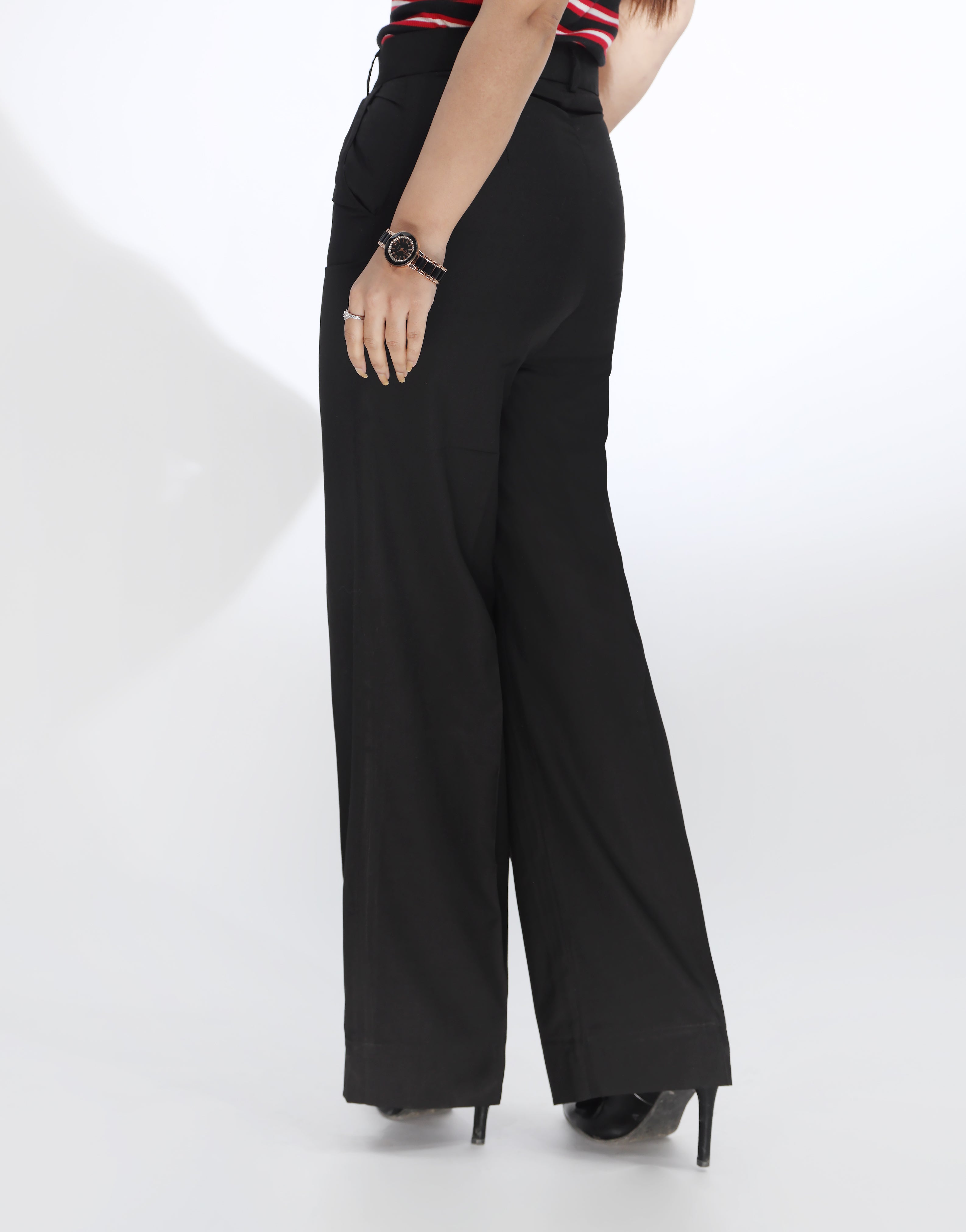 Whispered Victory (Wide Leg Single Pleated Formal Pant Black)