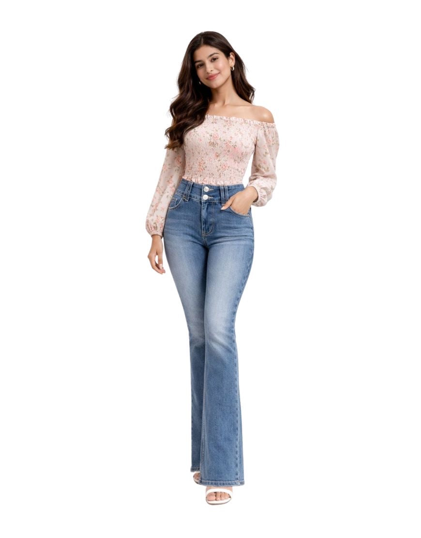 Bootcut Jeans Stretchable Vintage Blue