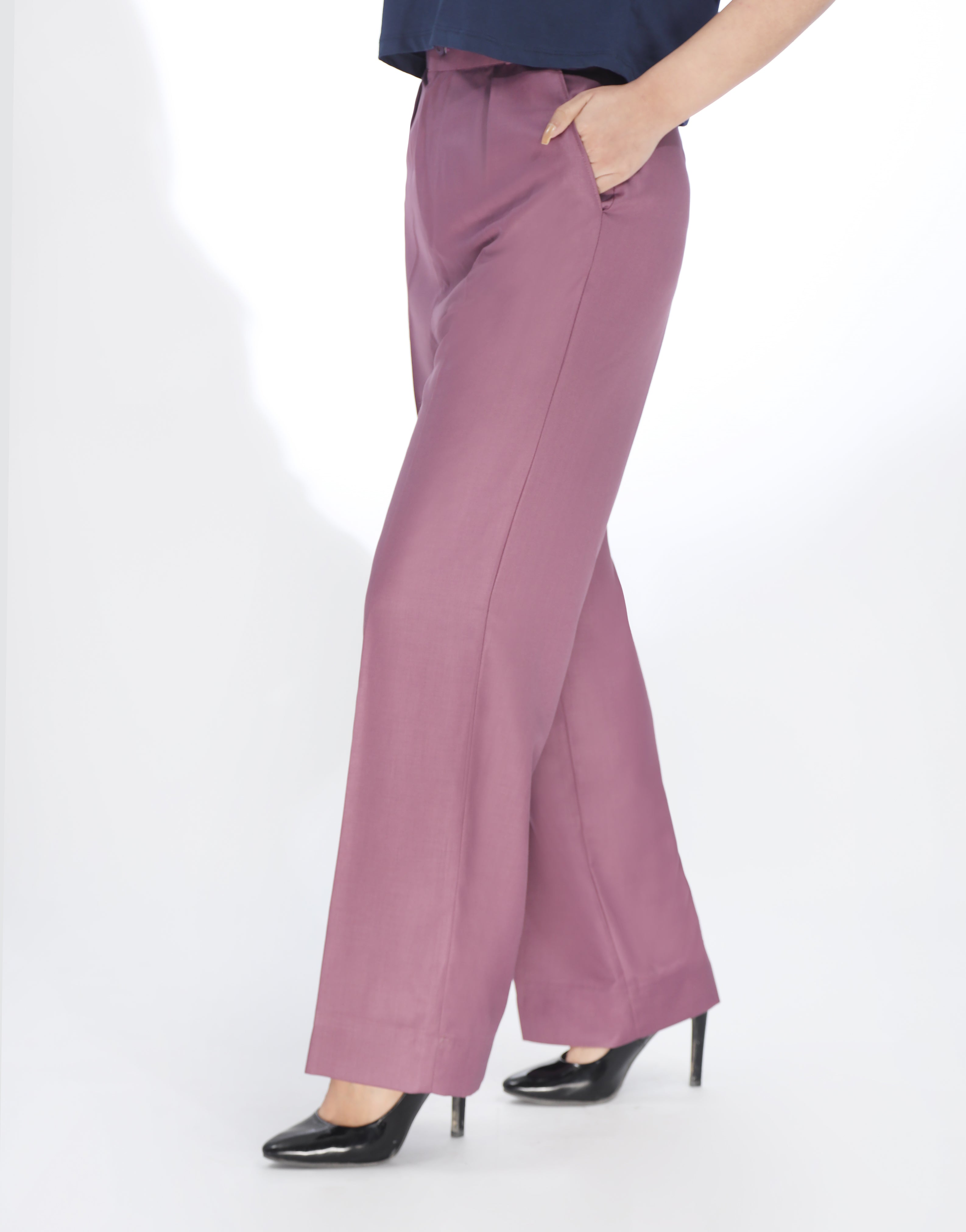 The Enduring Bloom (Wide Leg Centre Pleated Dress Pant Magenta)