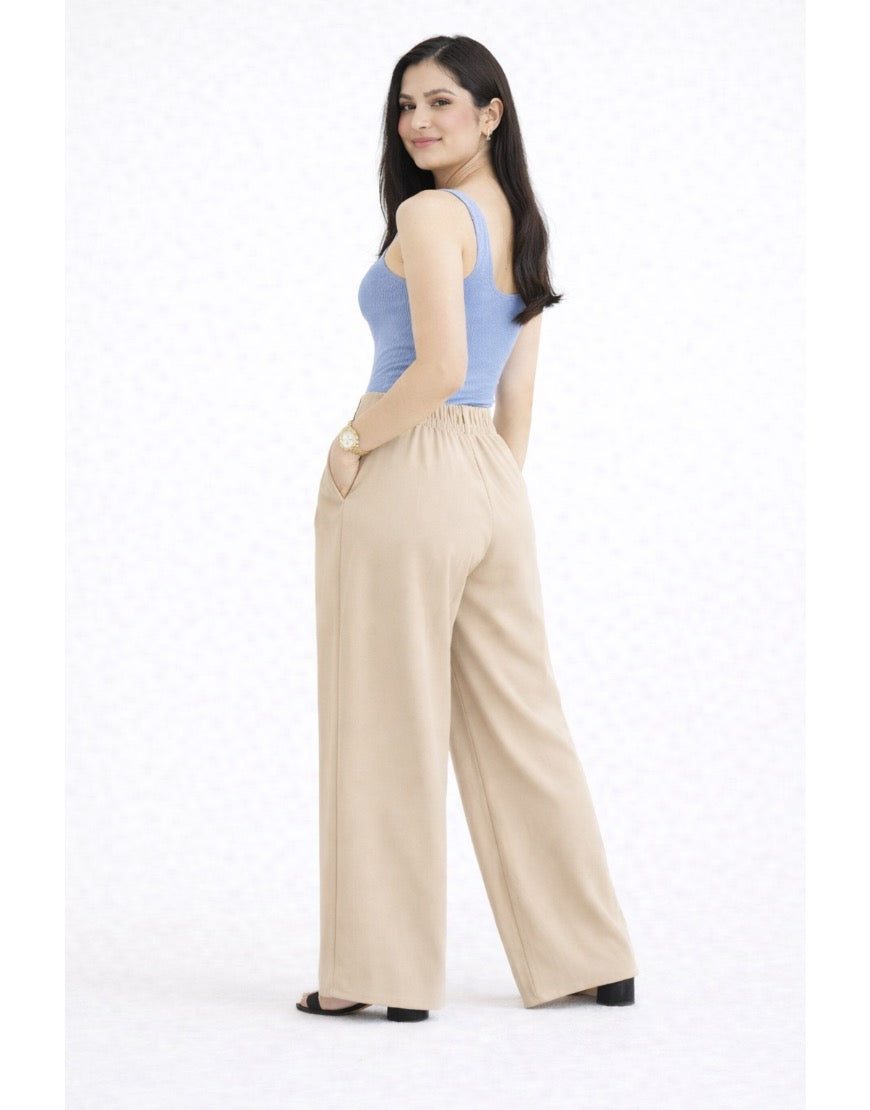 Light Beige Super Wide Leg Pants