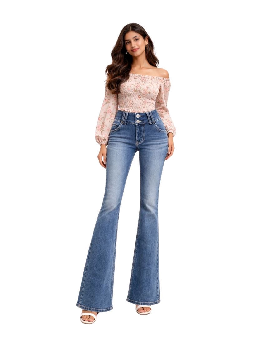 Bootcut Jeans Stretchable Vintage Blue