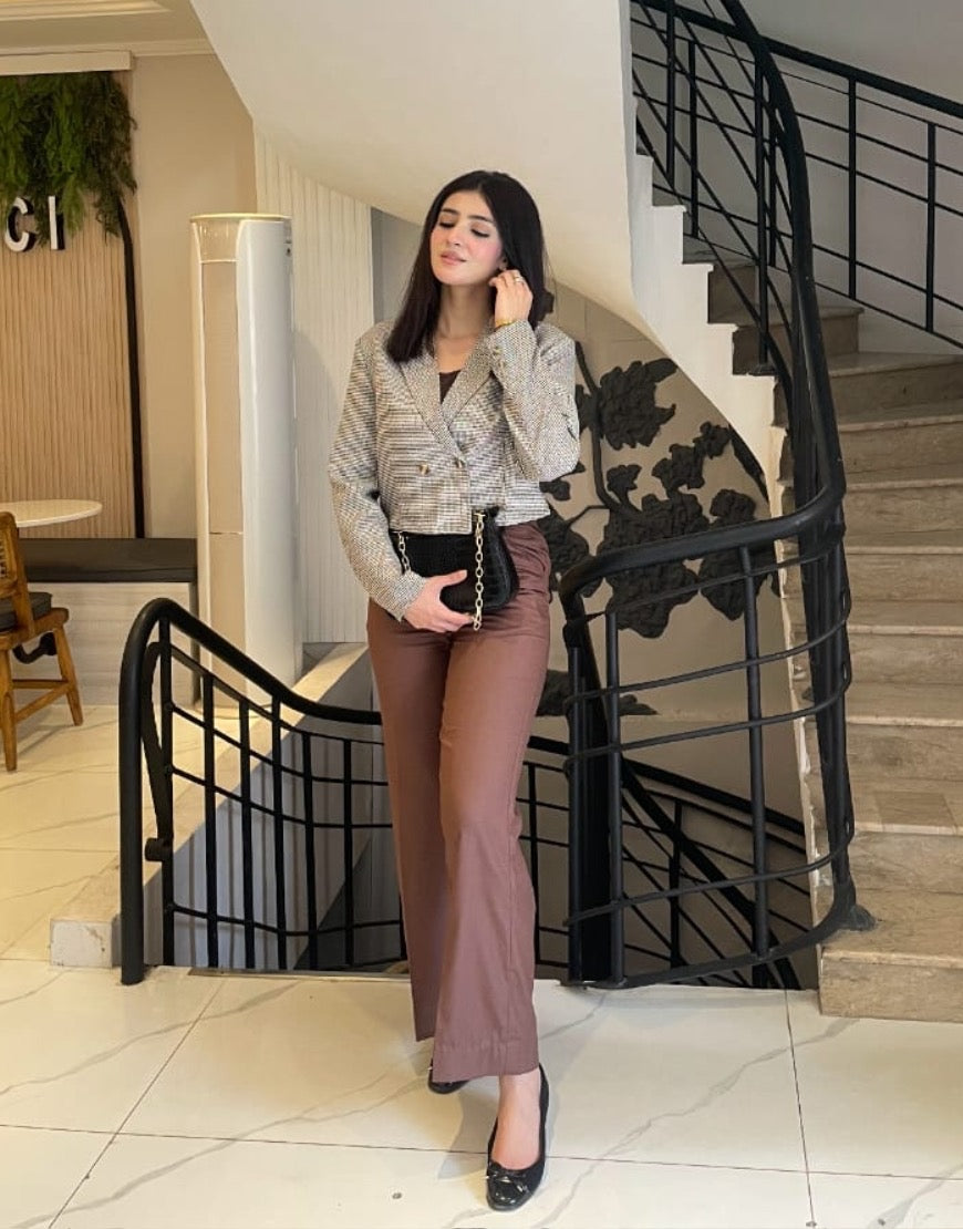 Soulwoven (Wide Leg Box Pleated Dress Pant Brown)