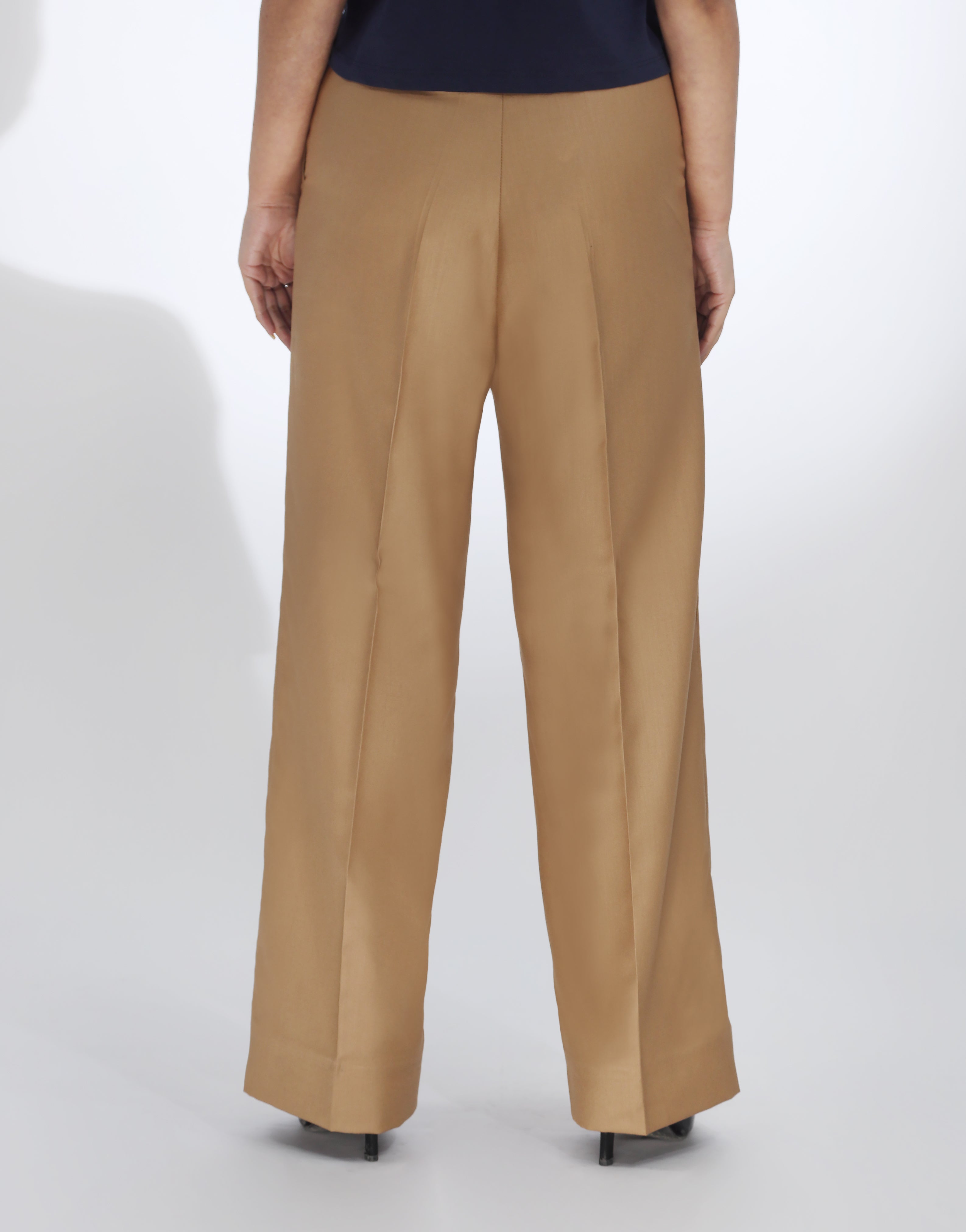 The Resilient Pleat (Wide Leg Double Pleated Dress Pant Beige)