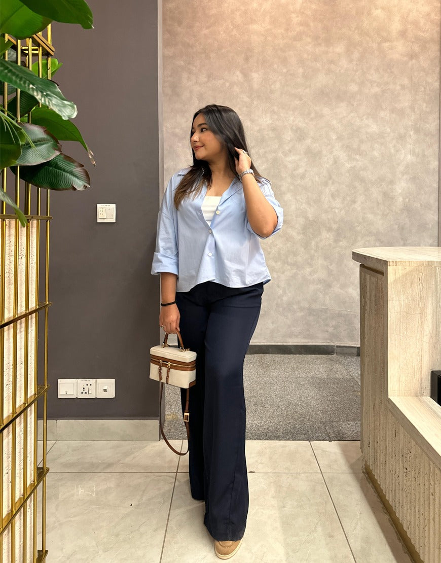 Navy Wide Leg Pants
