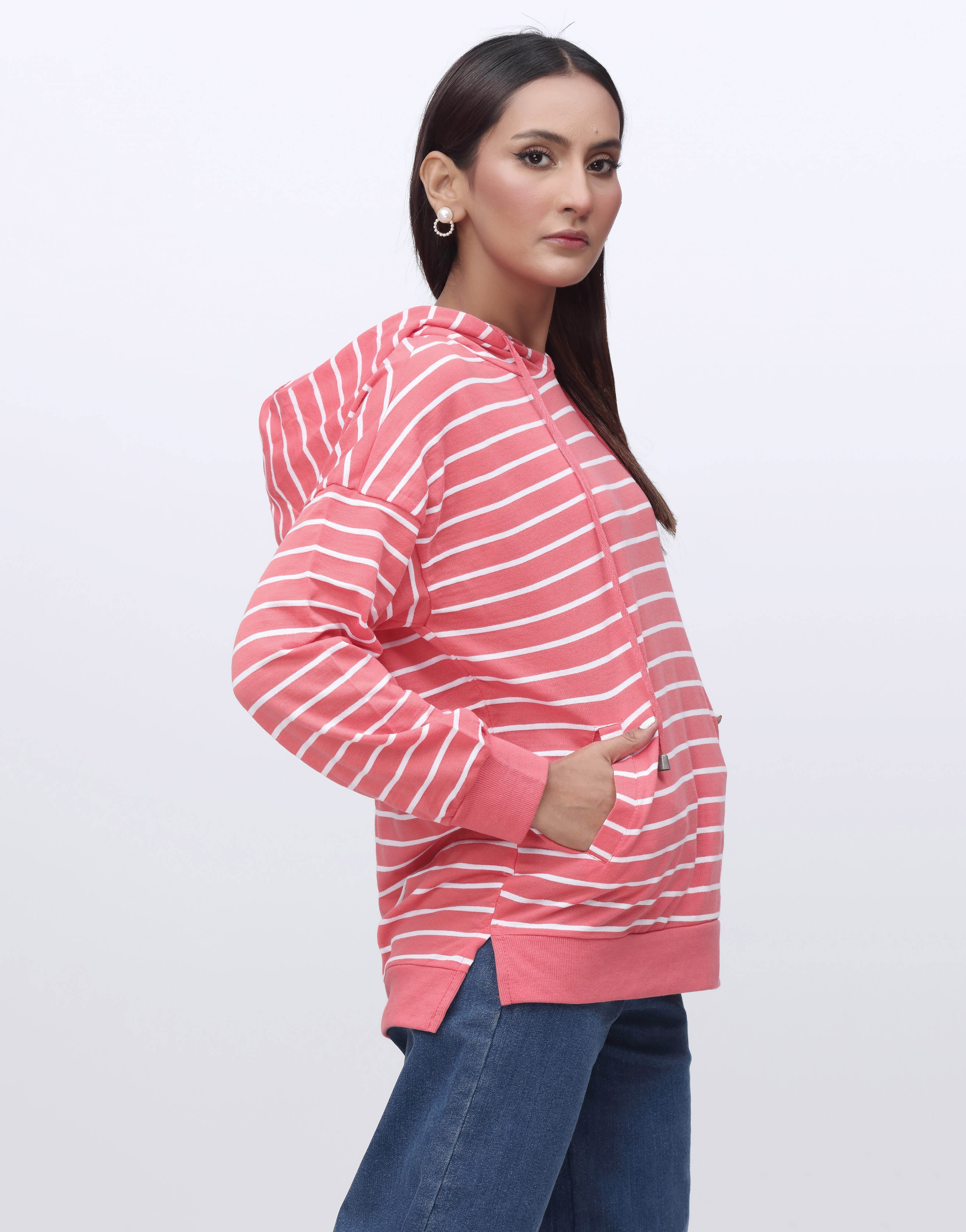 Terry White Lining Hoodie in Red (MINOR DEFECT)