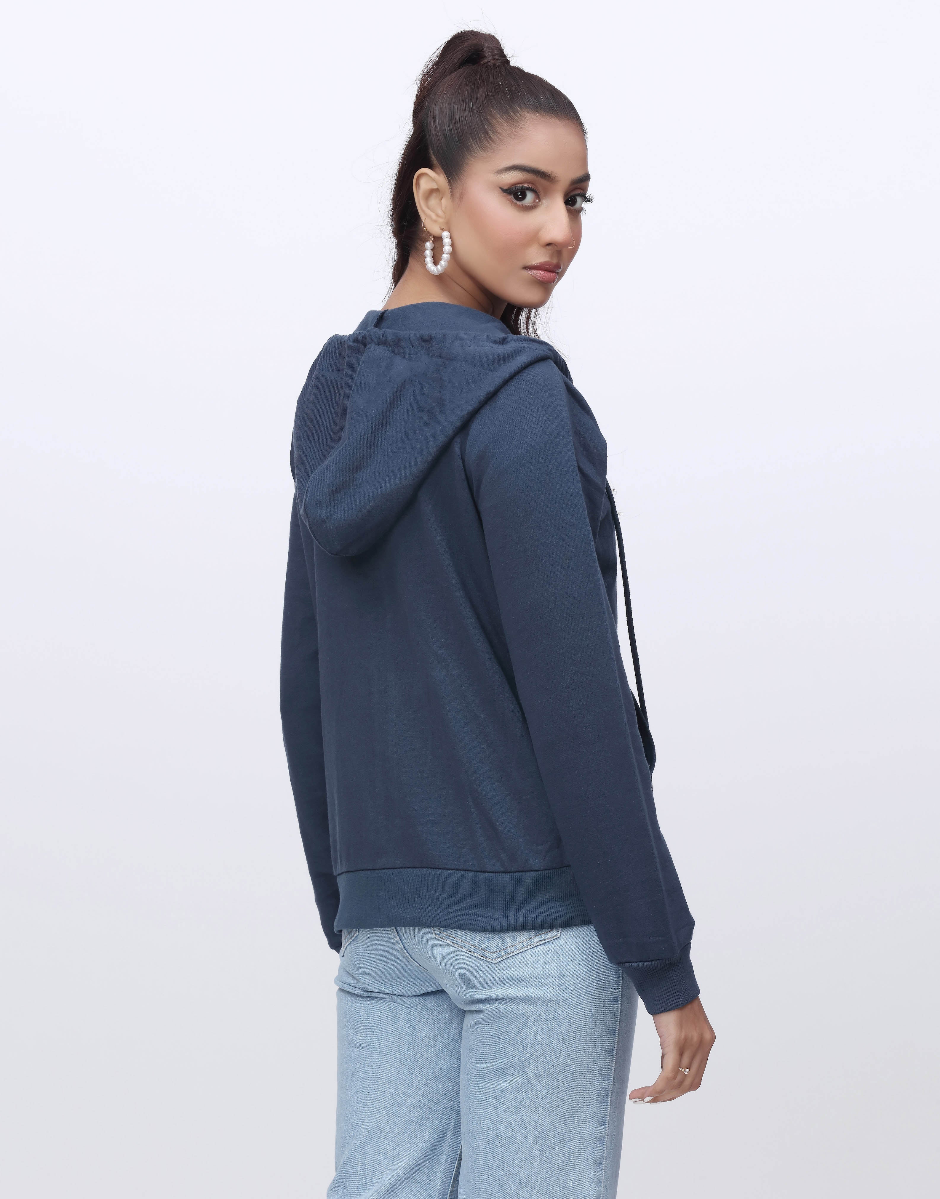 Zipper Hoodie Fleece- Navy Blue (MINOR DEFECT)