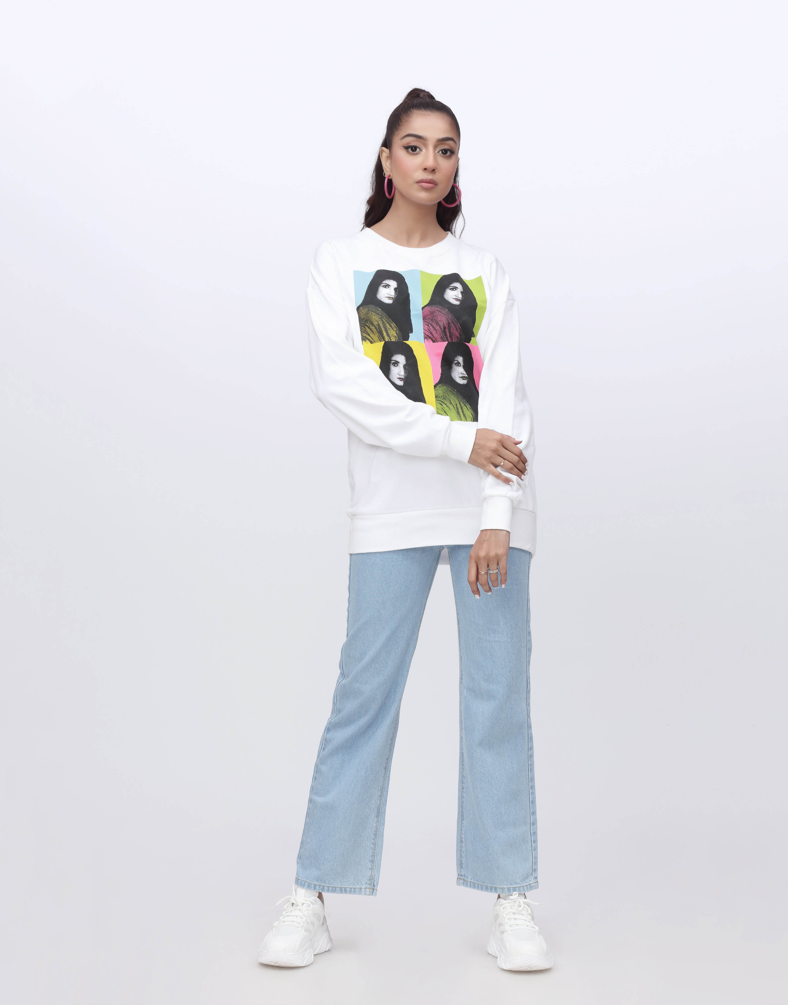 Legacy Printed Sweatshirt-White