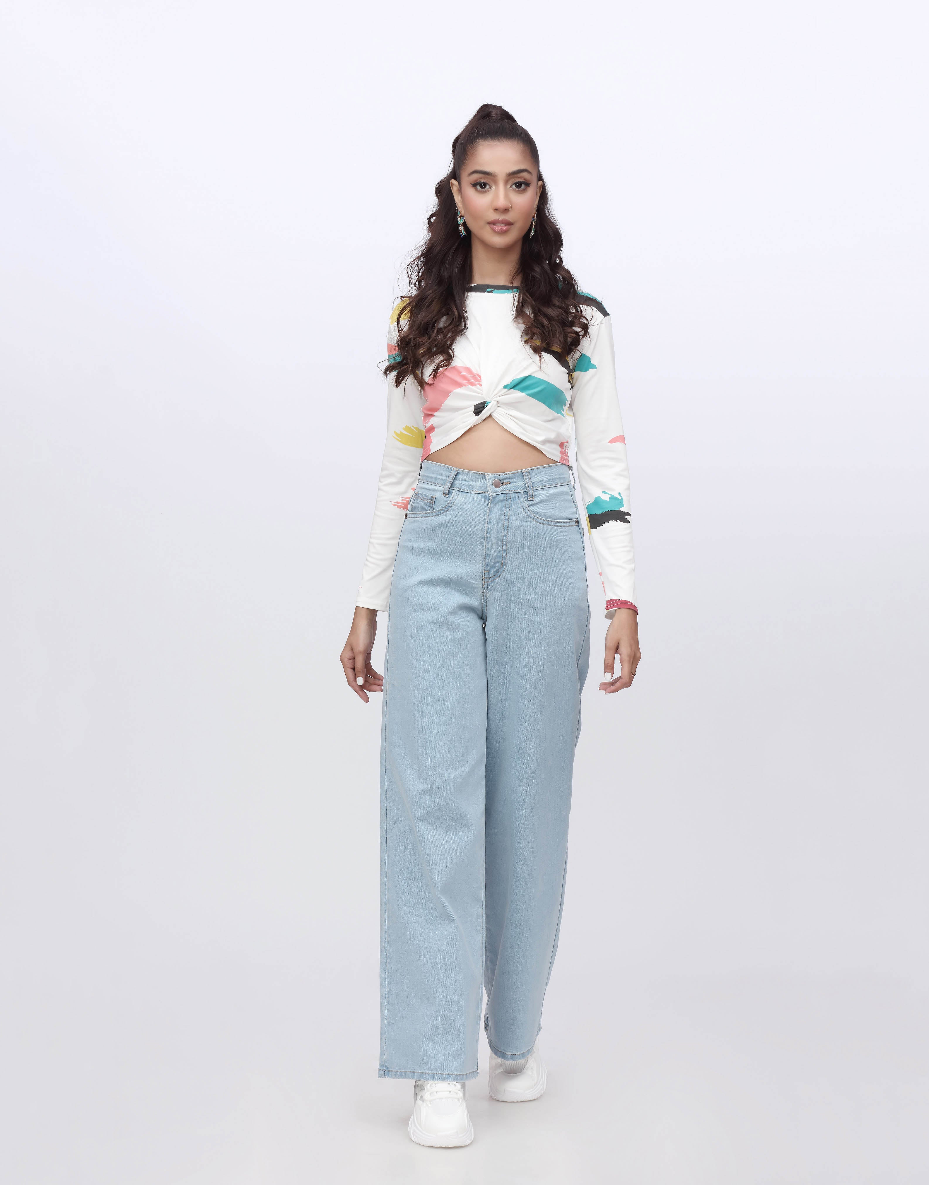 Super Wide Leg Jeans Light Wash