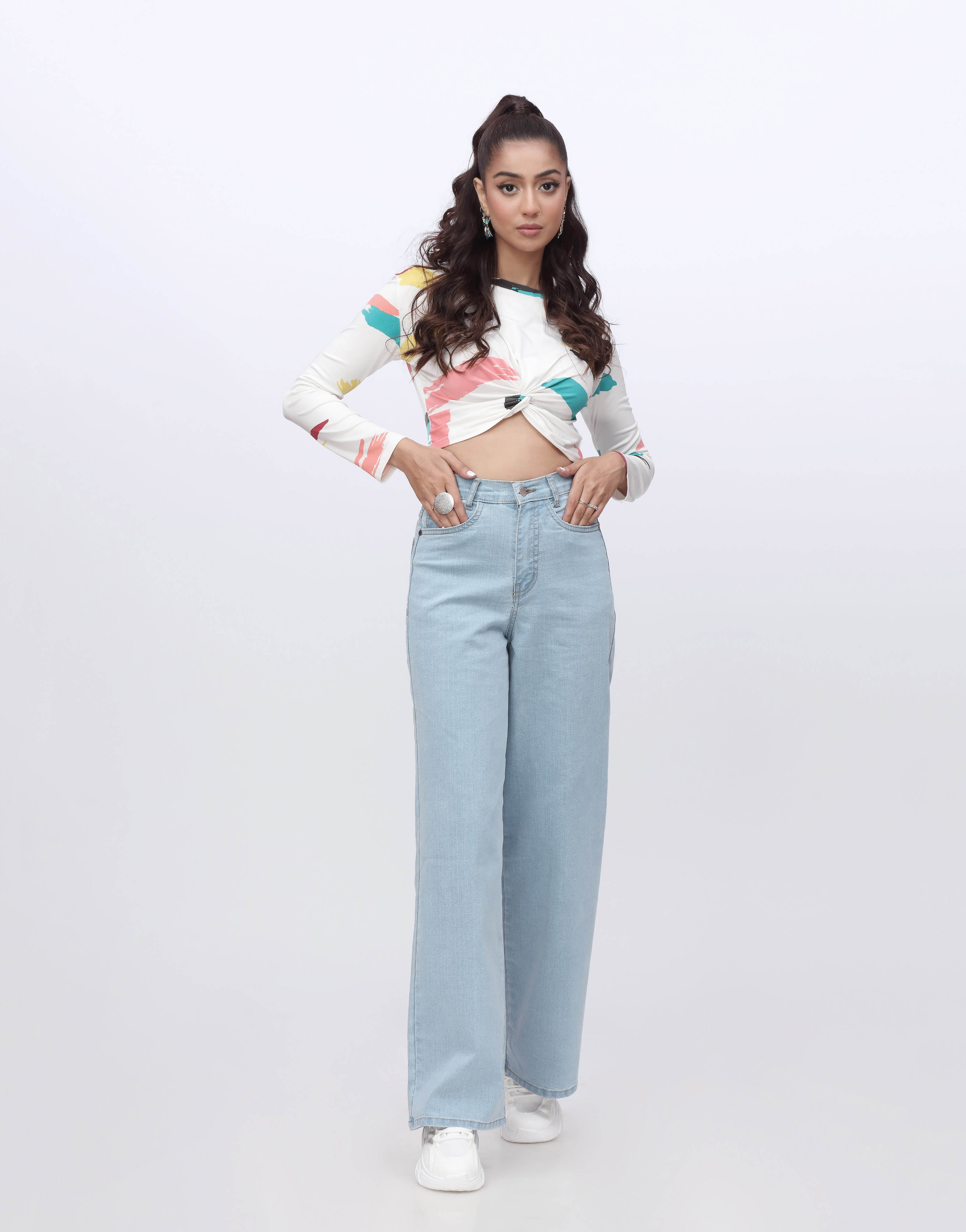 Super Wide Leg Jeans Light Wash