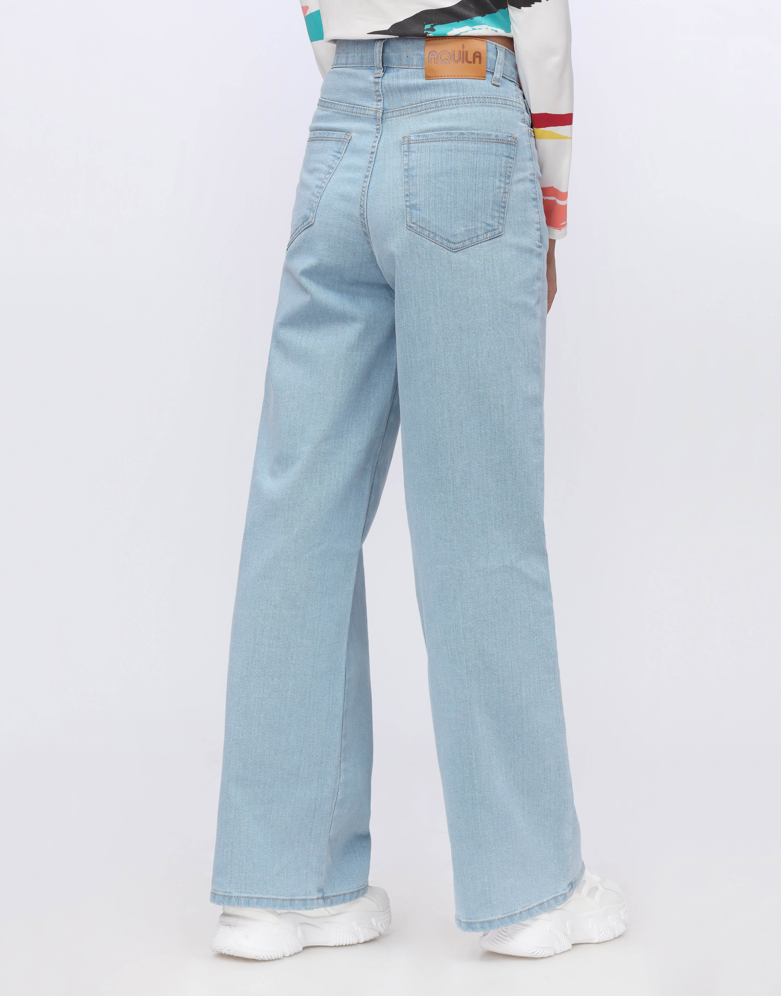 Super Wide Leg Jeans Light Wash