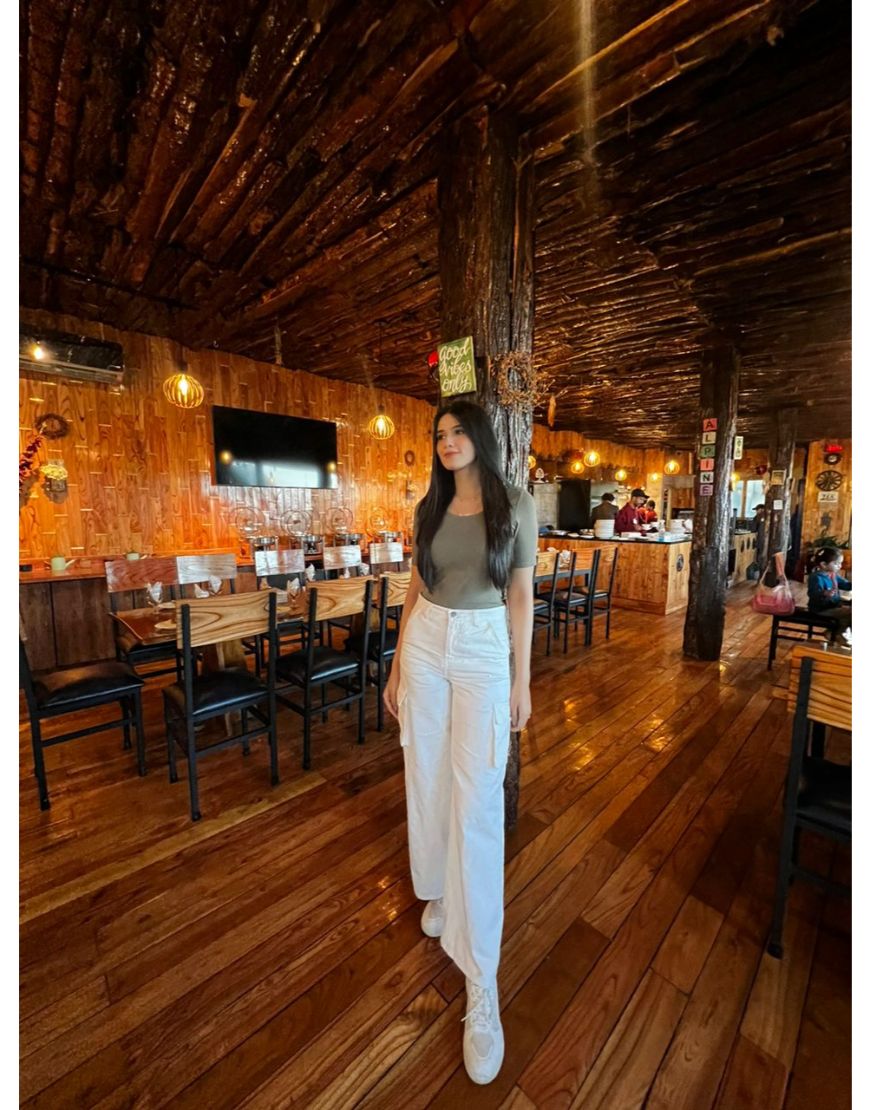 High Rise Wide Leg Cargo Jeans White Minor Fault
