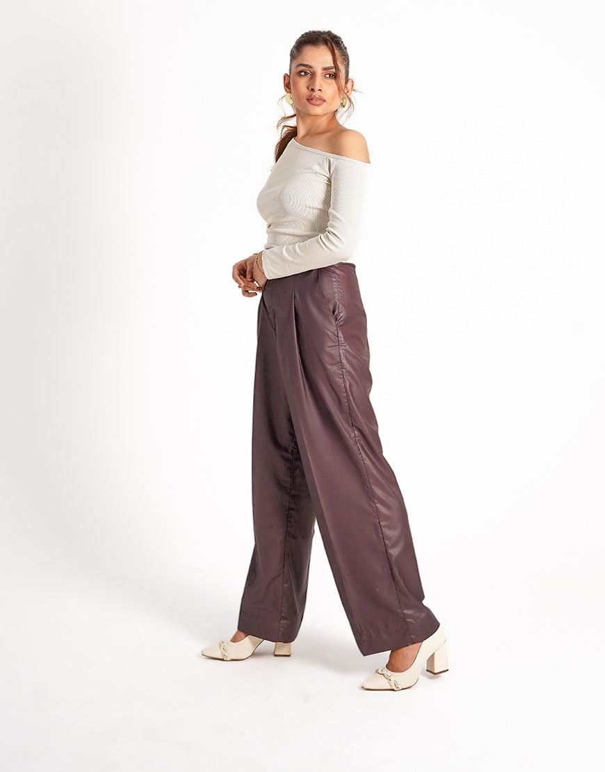 Phoenix Hem (Wide Leg Box Pleated Dress Pants Burgundy)