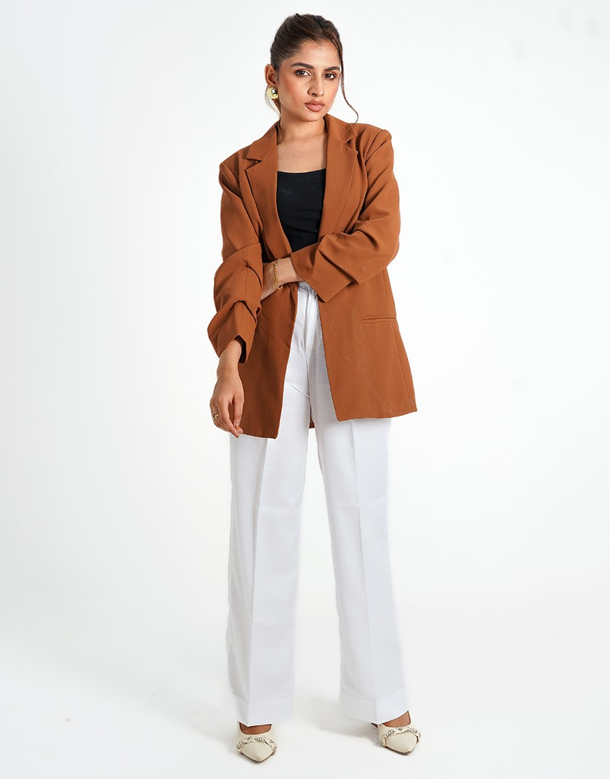 Light Through Loom (Single Pleated Wide Leg Pants White)