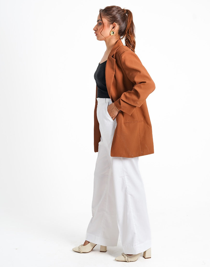 Light Through Loom (Single Pleated Wide Leg Pants White)