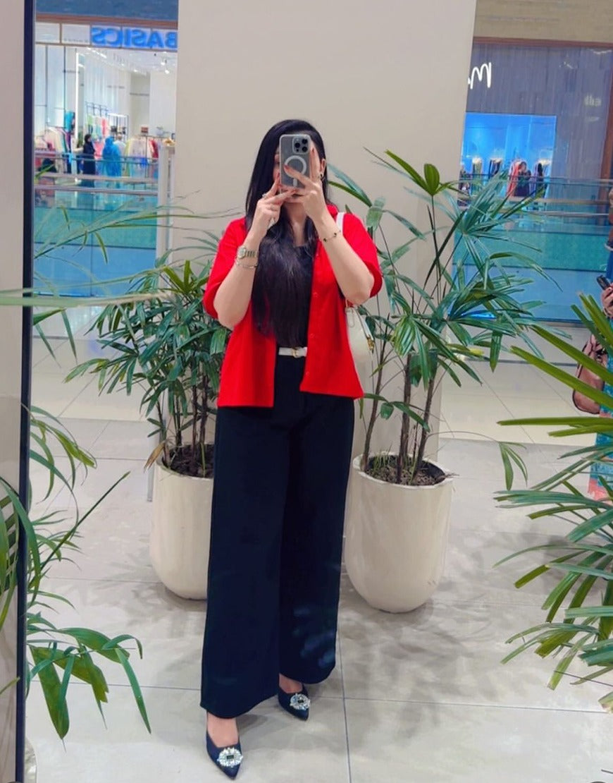 Wide Georgette Pants Black