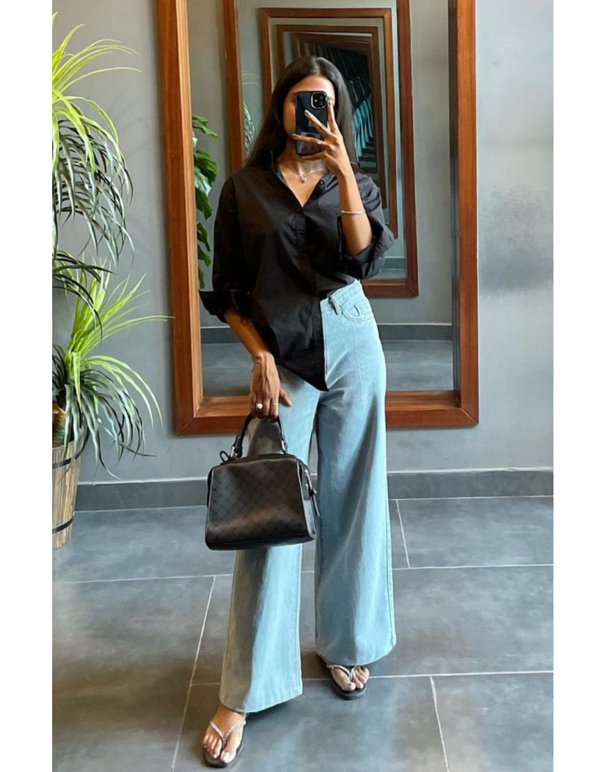 Super Wide Leg Jeans Light Wash