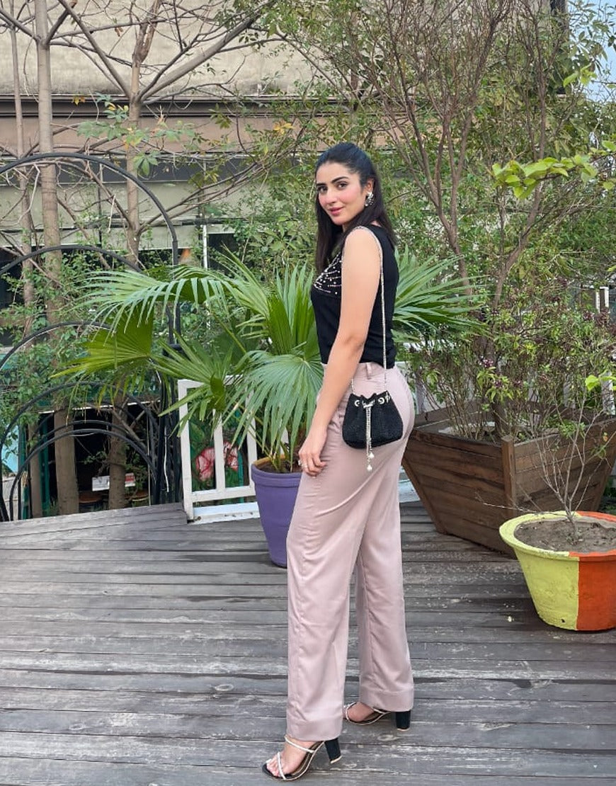 Thread of Hope (Wide Leg Double Pleated Dress Pant Baby Pink)