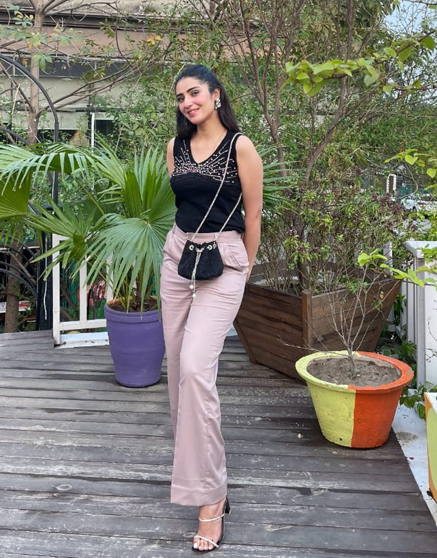 Thread of Hope (Wide Leg Double Pleated Dress Pant Baby Pink)