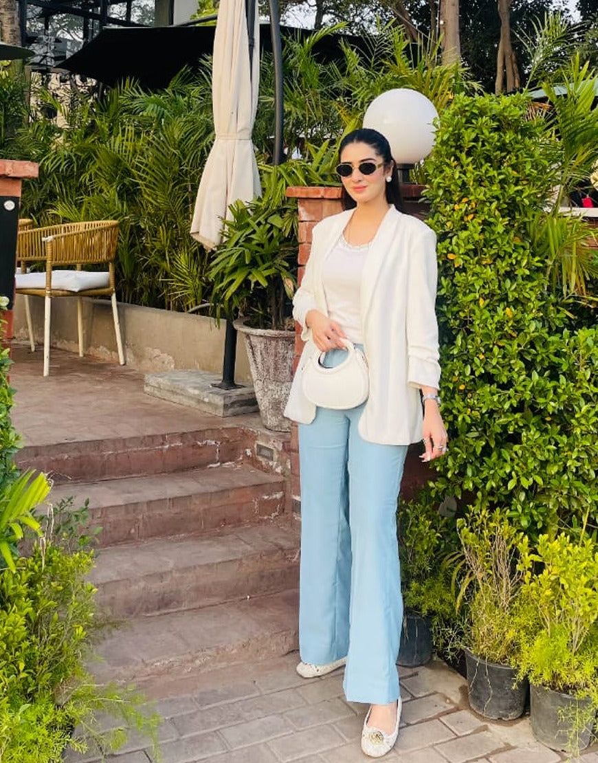 After Rain (Wide Leg Side Pleated Dress Pants Sky)