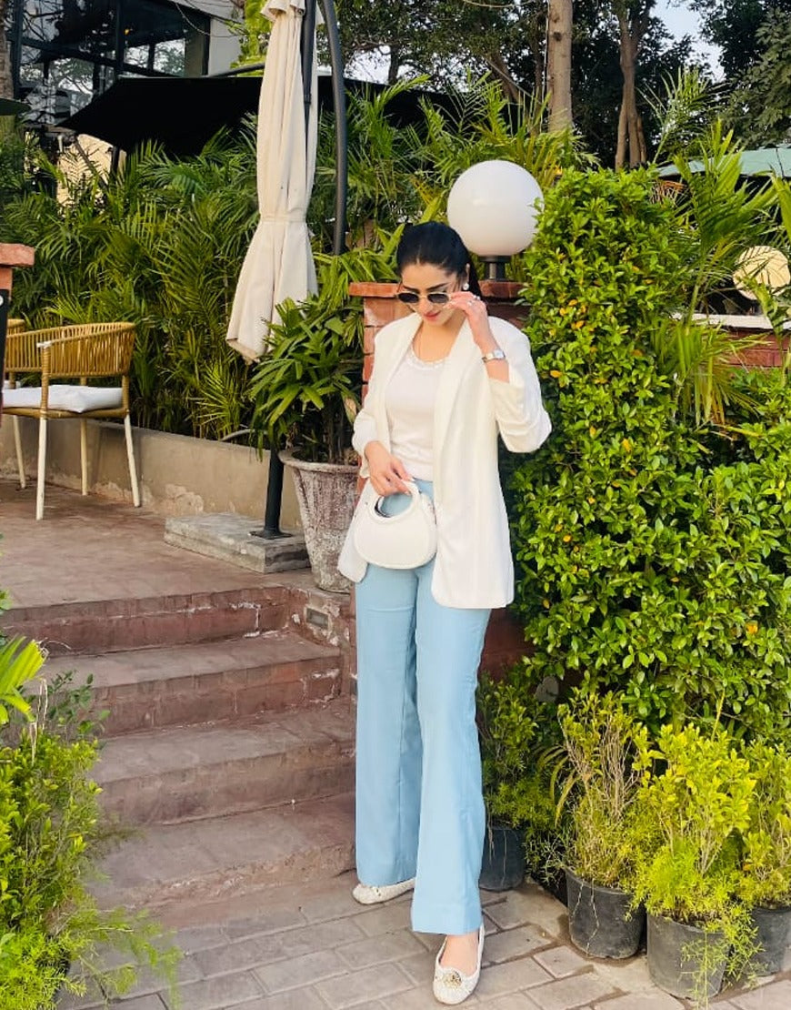 After Rain (Wide Leg Side Pleated Dress Pants Sky)