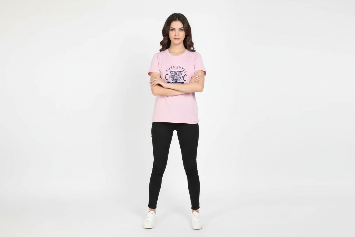 Basic Graphic T Shirt Pink