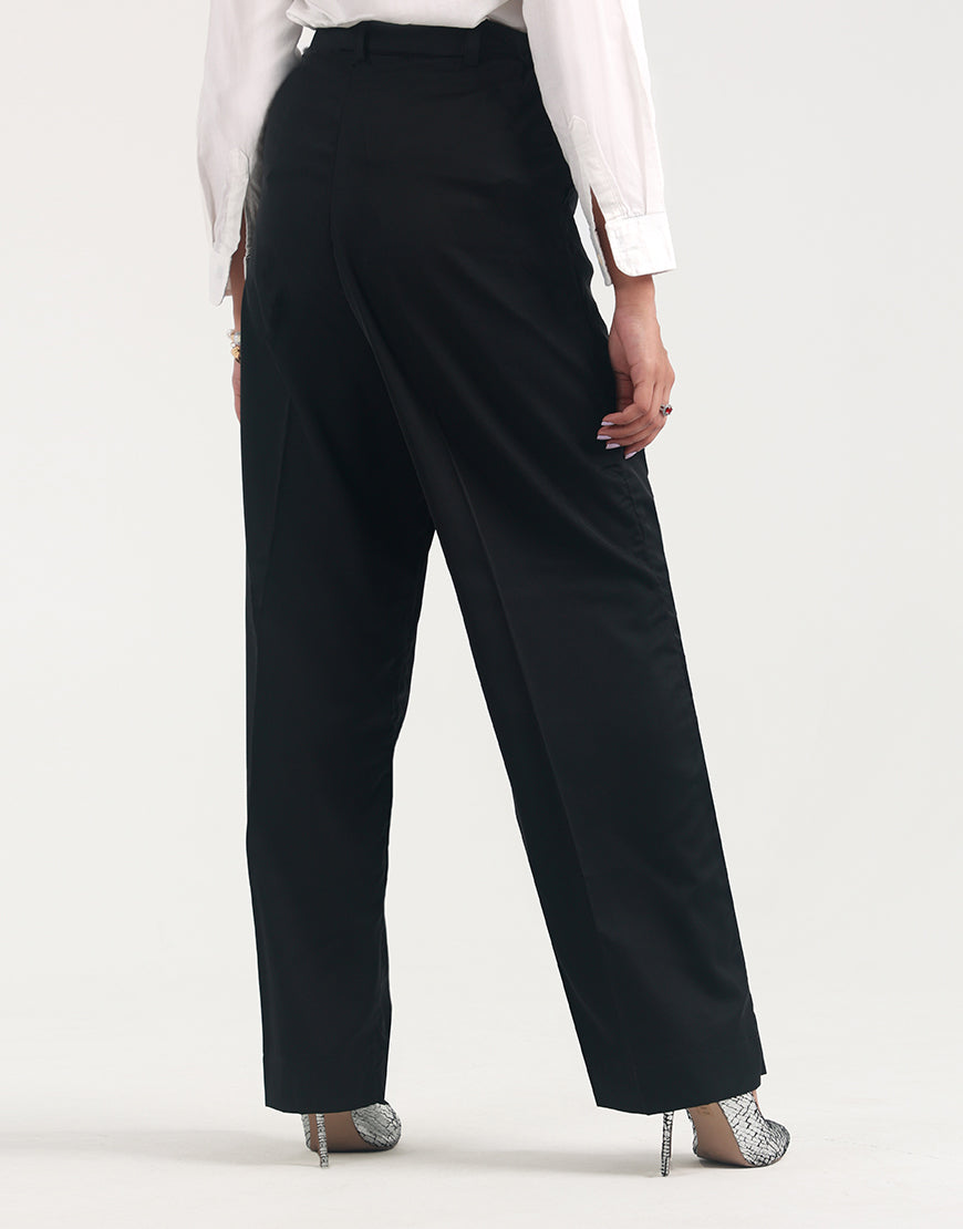 Wide Georgette Pants Black