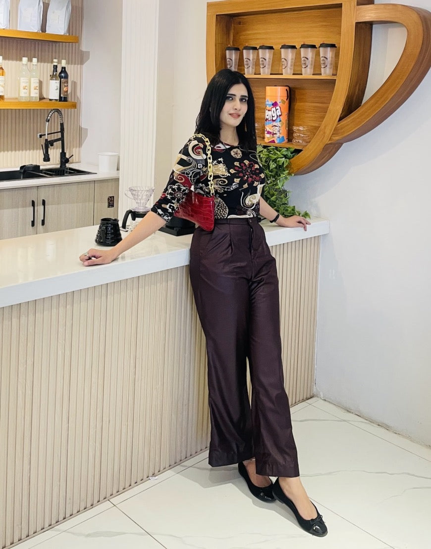 Phoenix Hem (Wide Leg Box Pleated Dress Pants Burgundy)