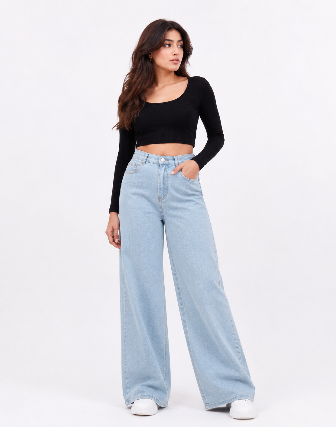 Super Wide Leg Jeans Light Wash