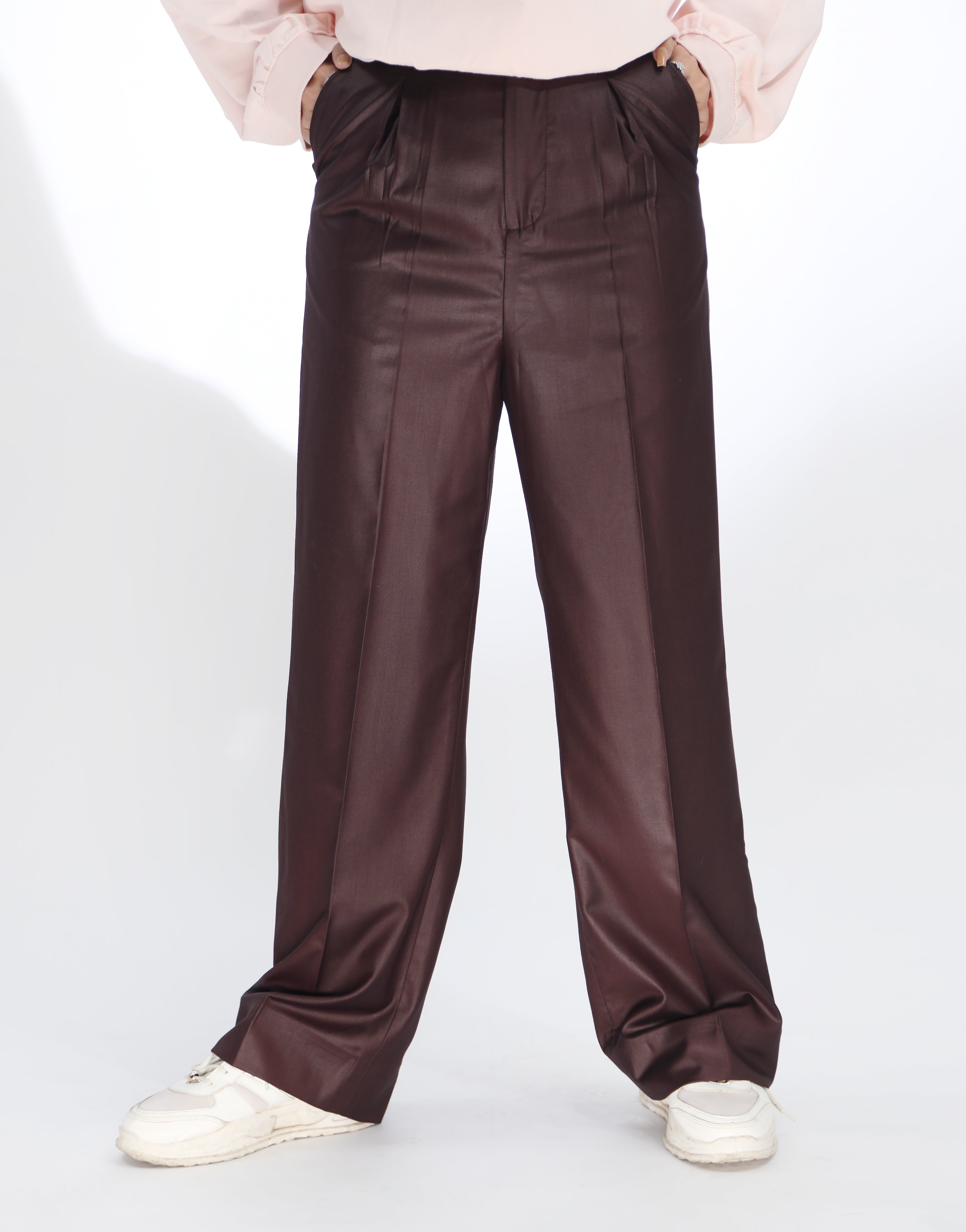 Phoenix Hem (Wide Leg Box Pleated Dress Pants Burgundy)