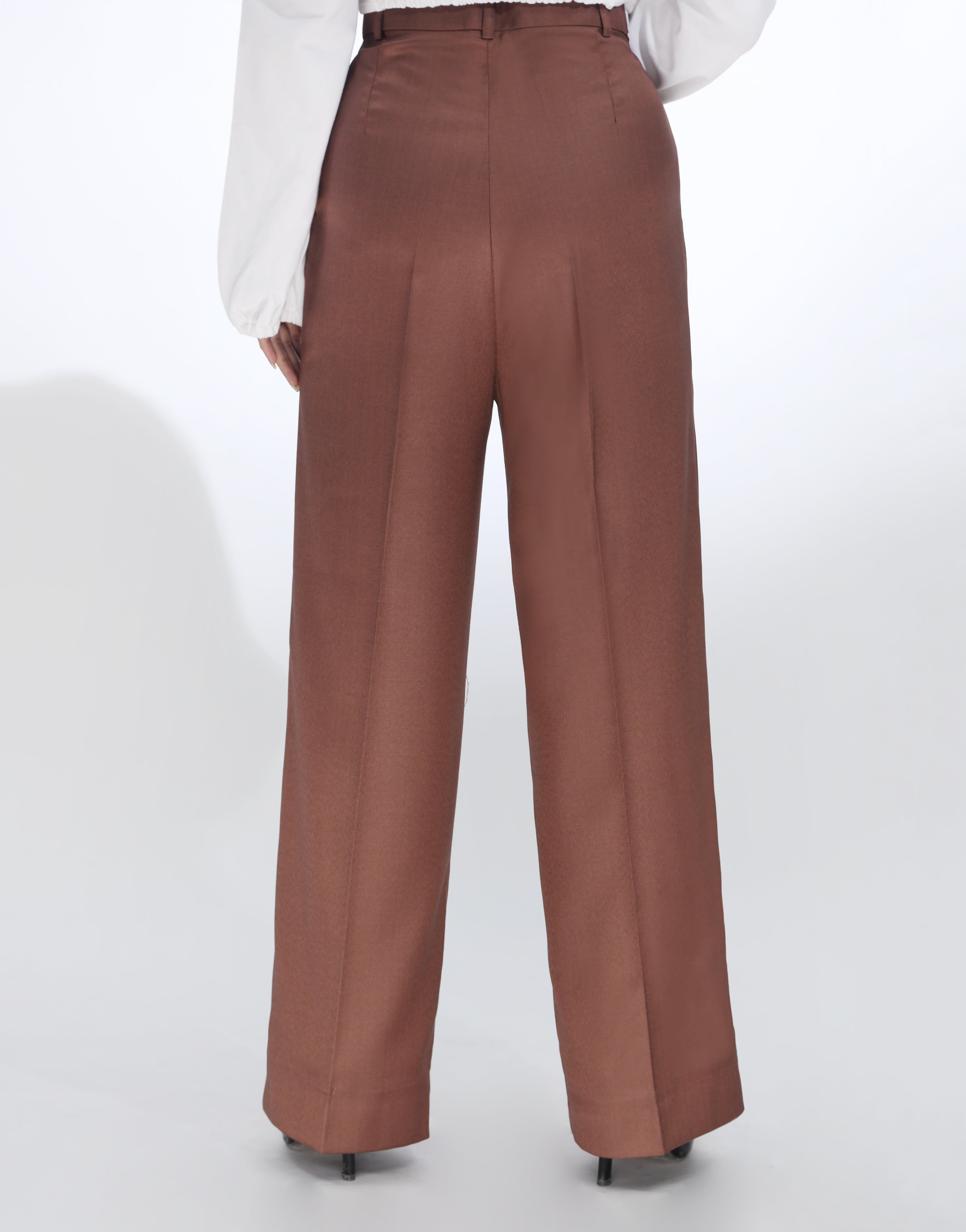 Soulwoven (Wide Leg Box Pleated Dress Pant Brown)