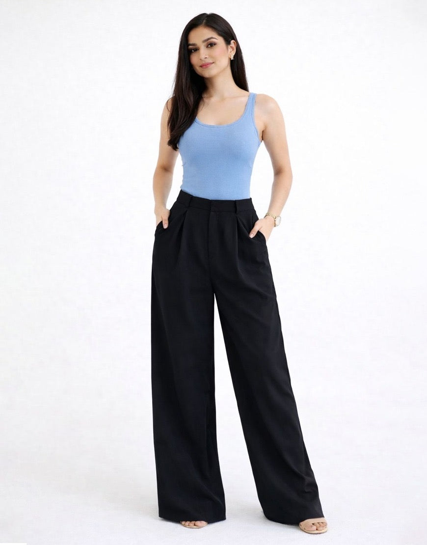Black Super Wide Leg Pants