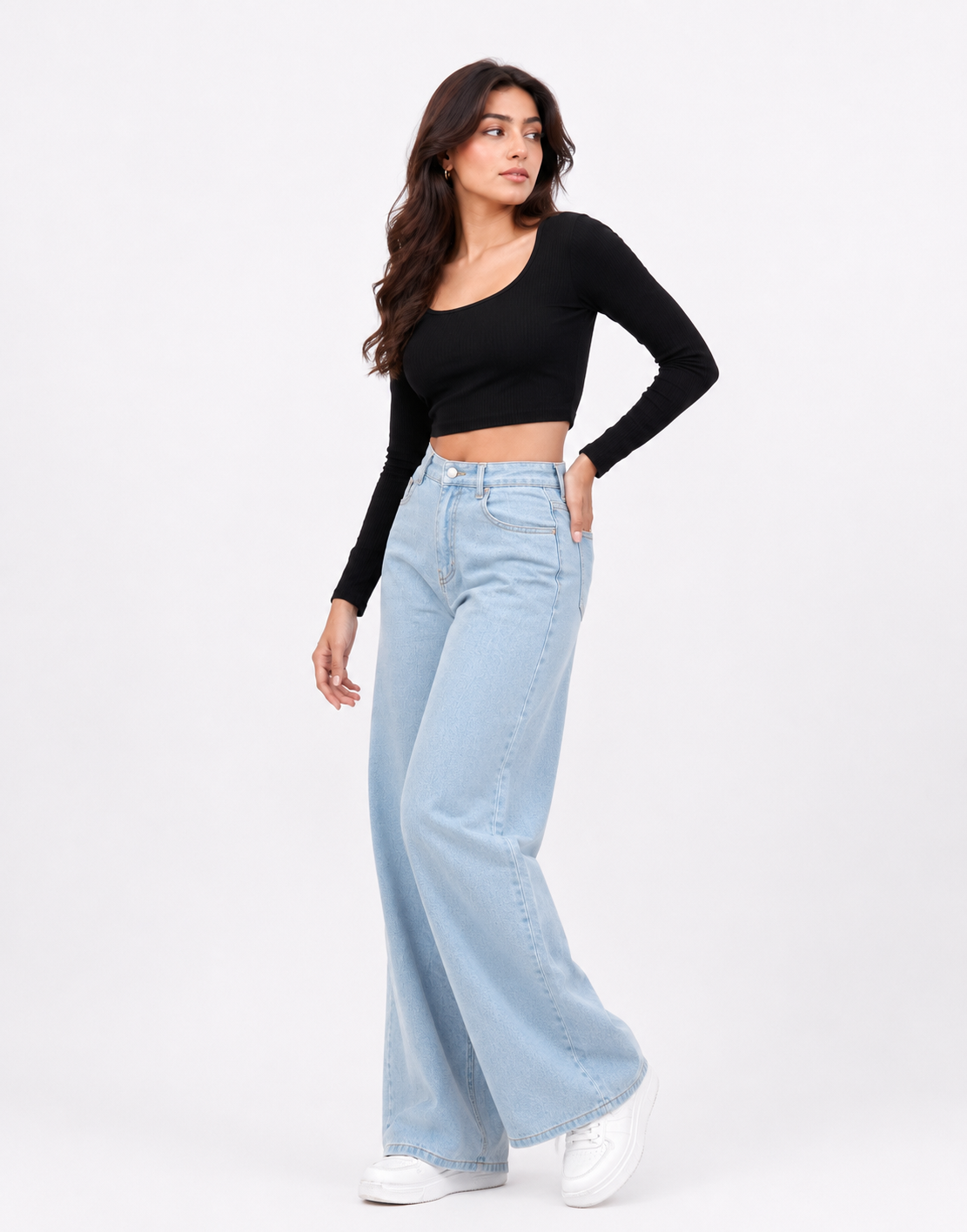 Super Wide Leg Jeans Light Wash