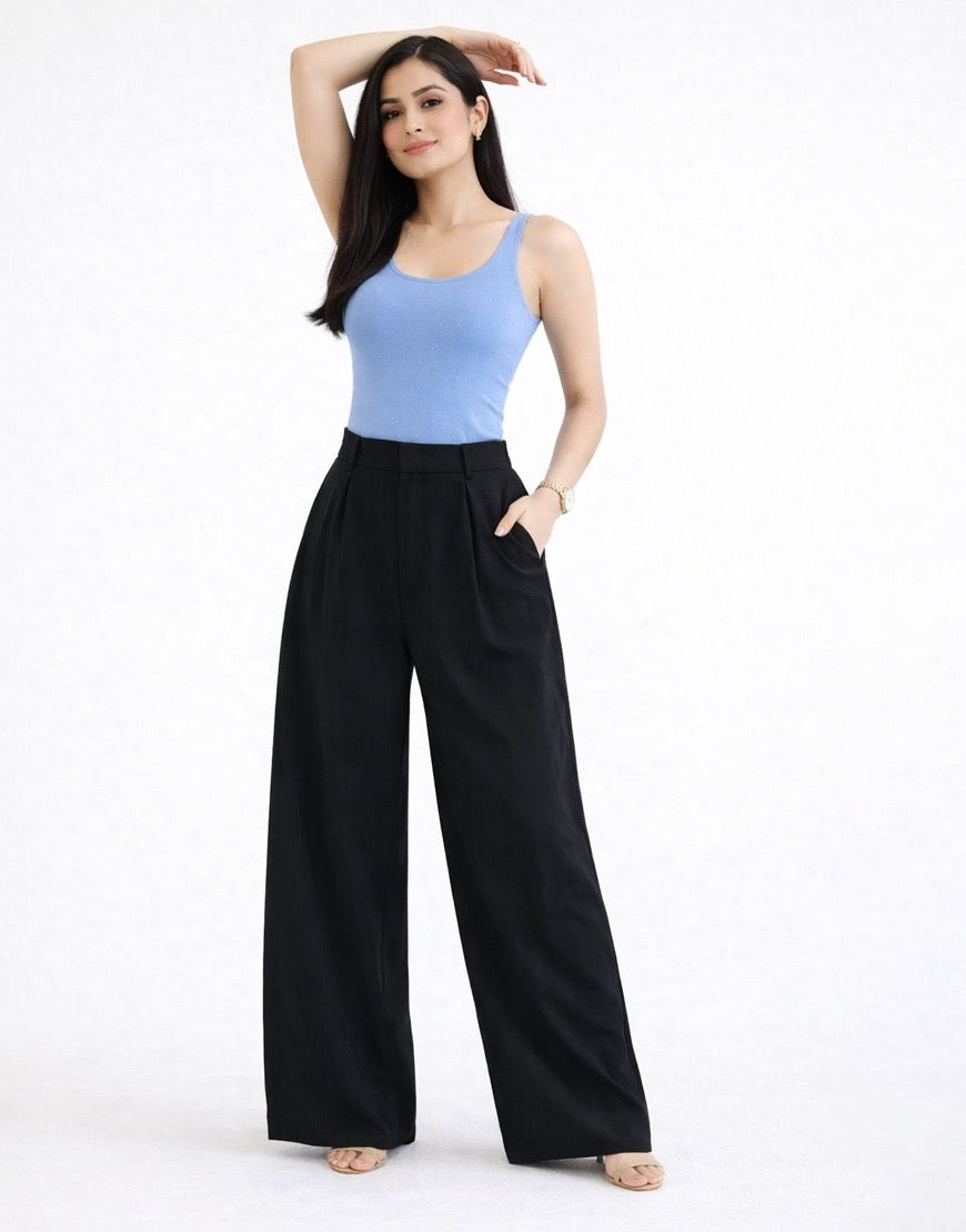 Black Super Wide Leg Pants