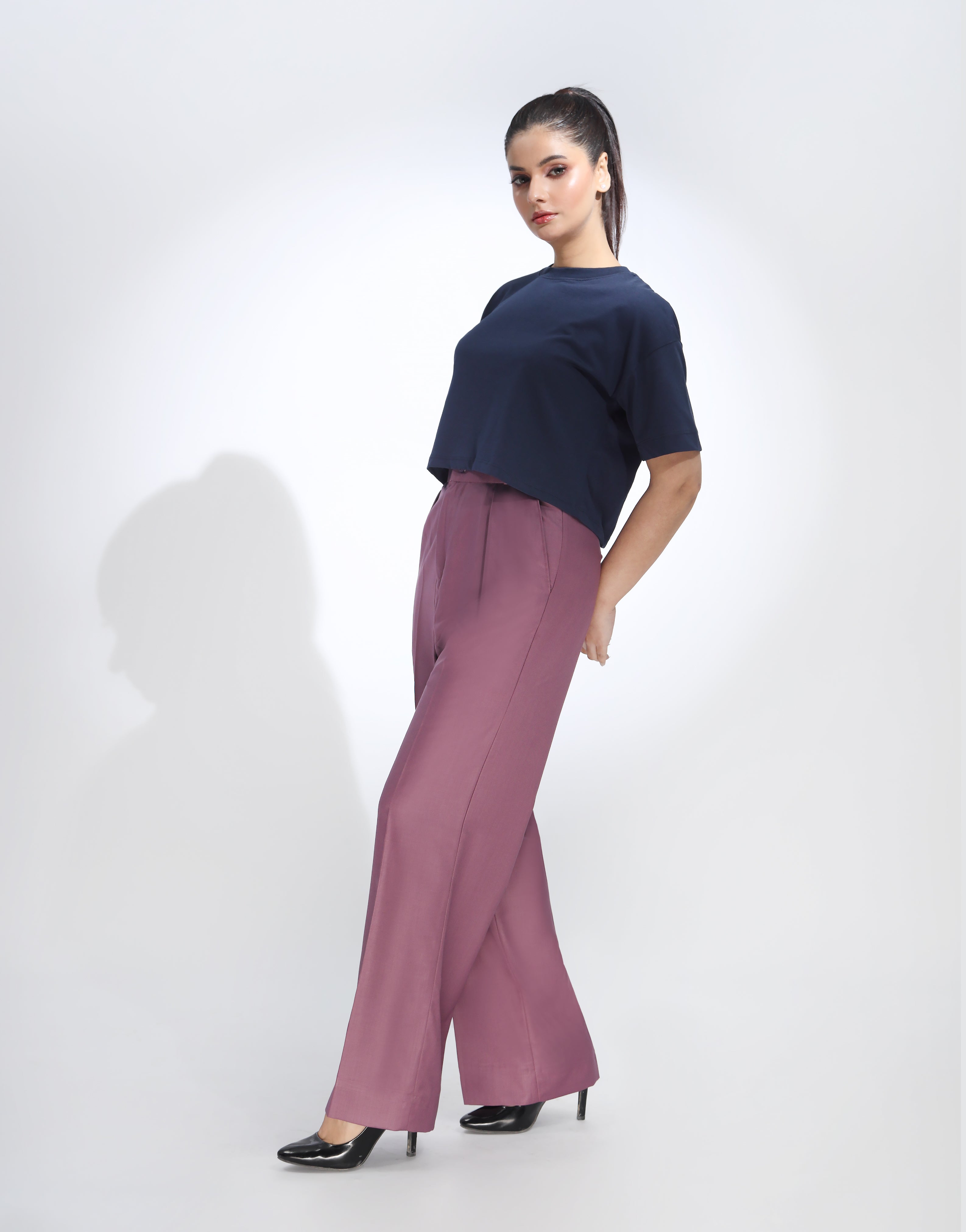 The Enduring Bloom (Wide Leg Centre Pleated Dress Pant Magenta)
