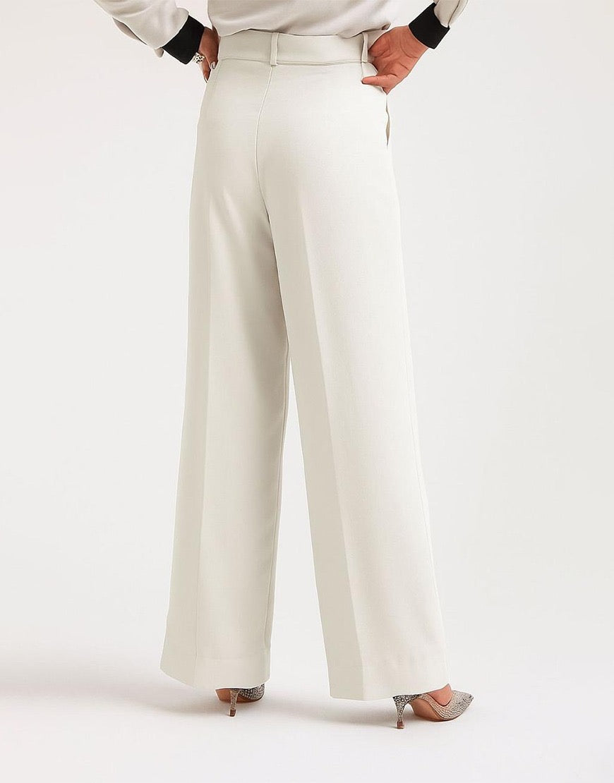 Wide georgette Pants White