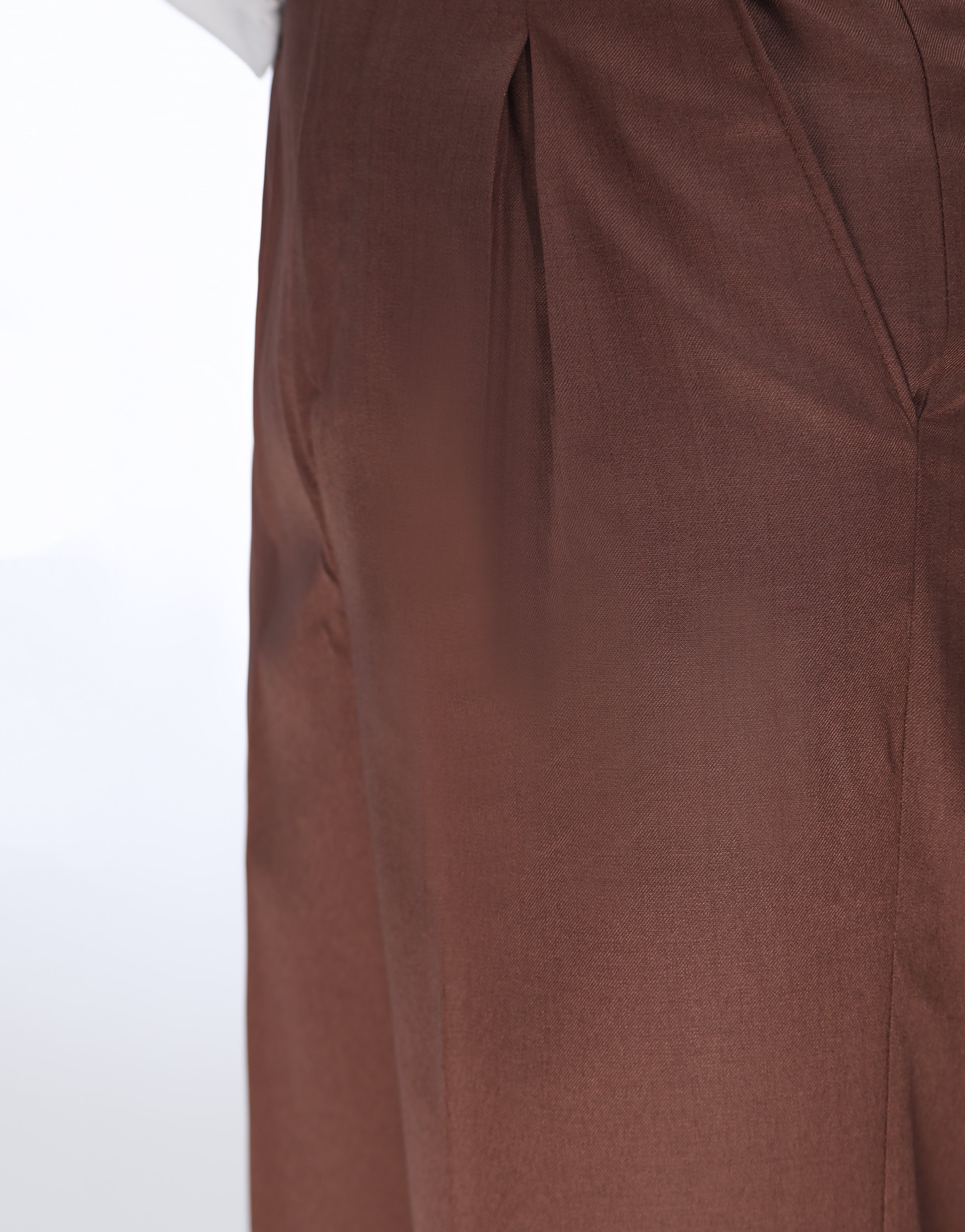 Soulwoven (Wide Leg Box Pleated Dress Pant Brown)