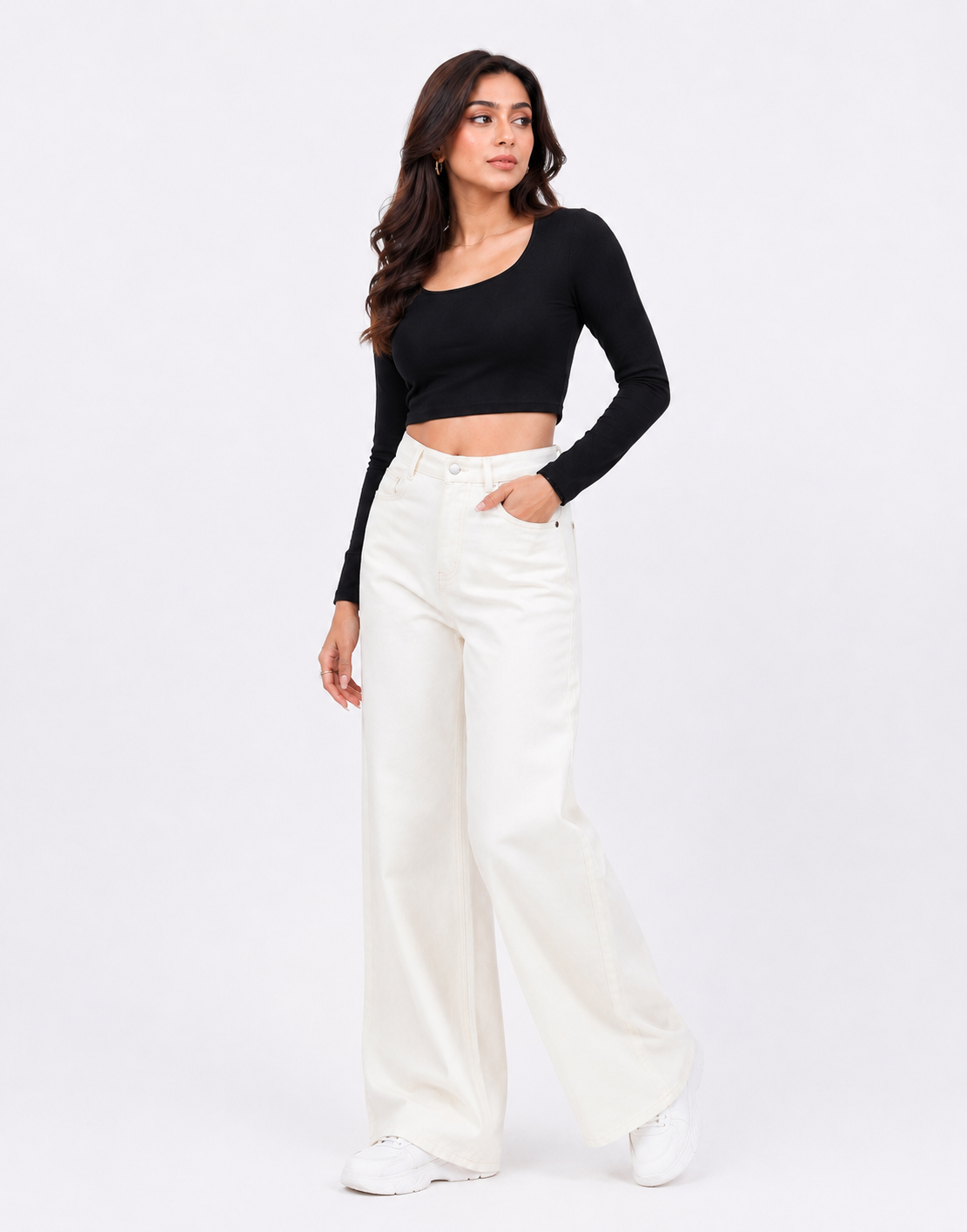 Wide Leg Premium Jeans White