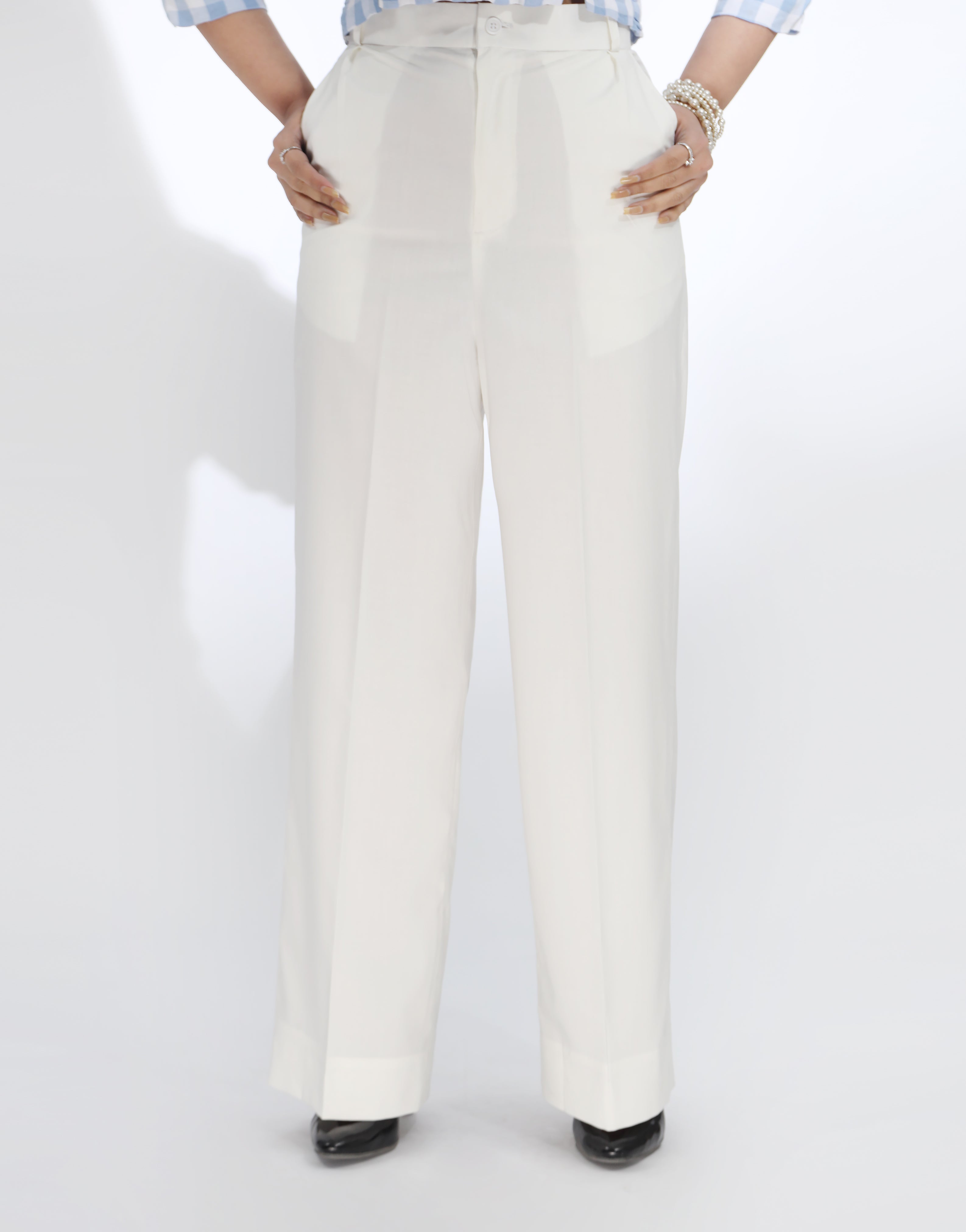 Silent Dawn (Wide Leg Premium Dress Pant Milky White)