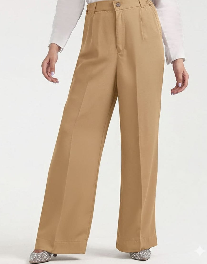 Wide Georgette Pants Khaki
