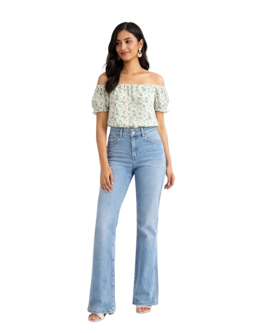 Bootcut Jeans Stretchable Light Blue