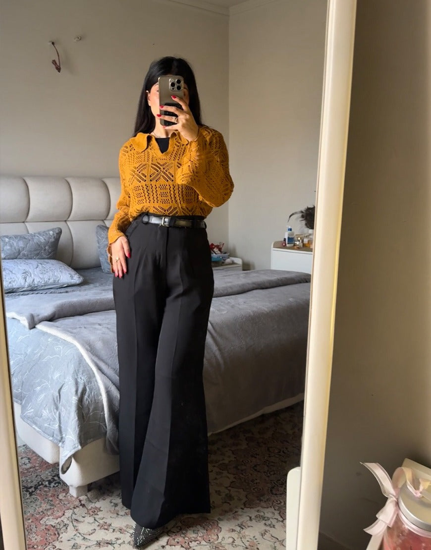 Black Super Wide Leg Pants