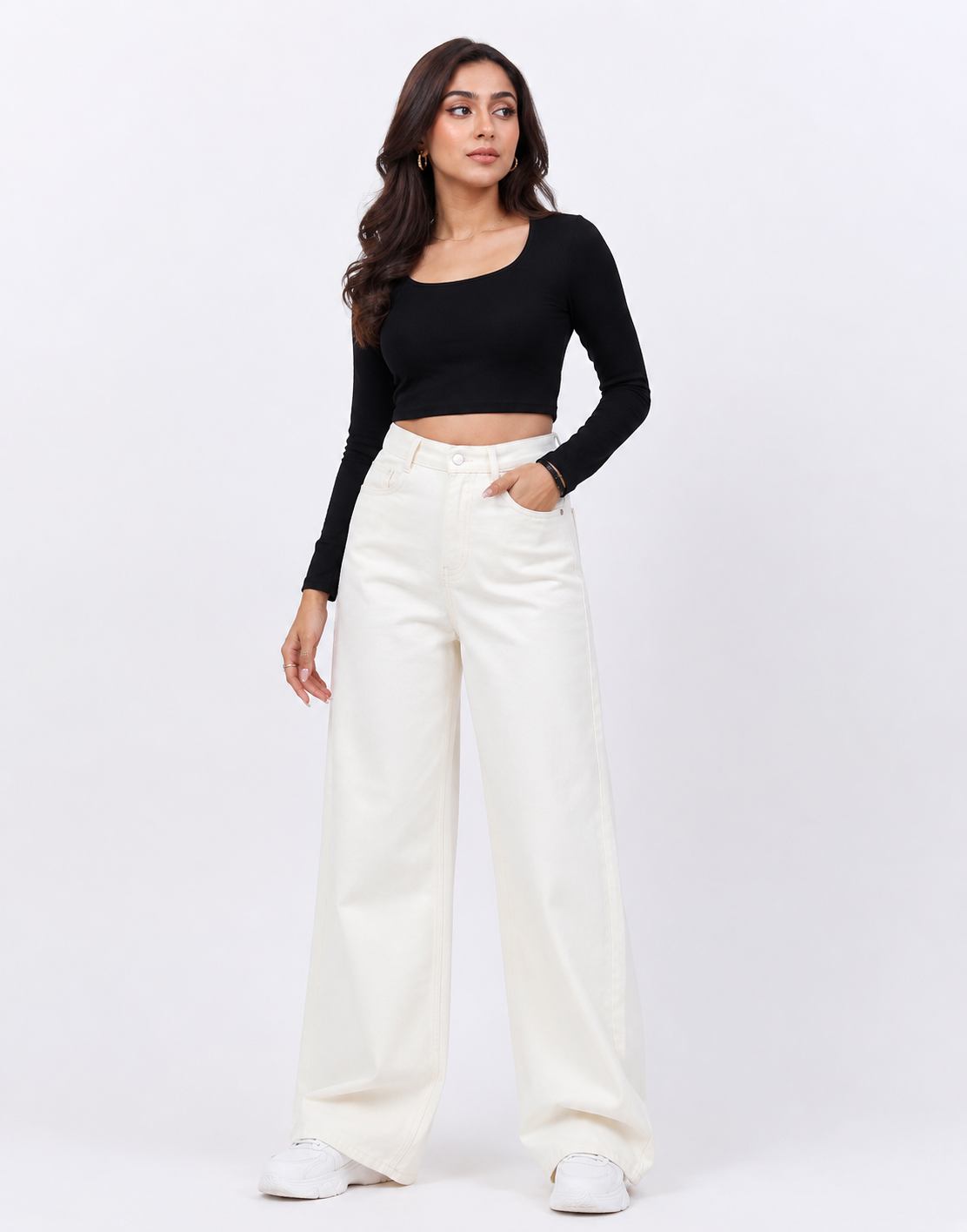 Wide Leg Premium Jeans White