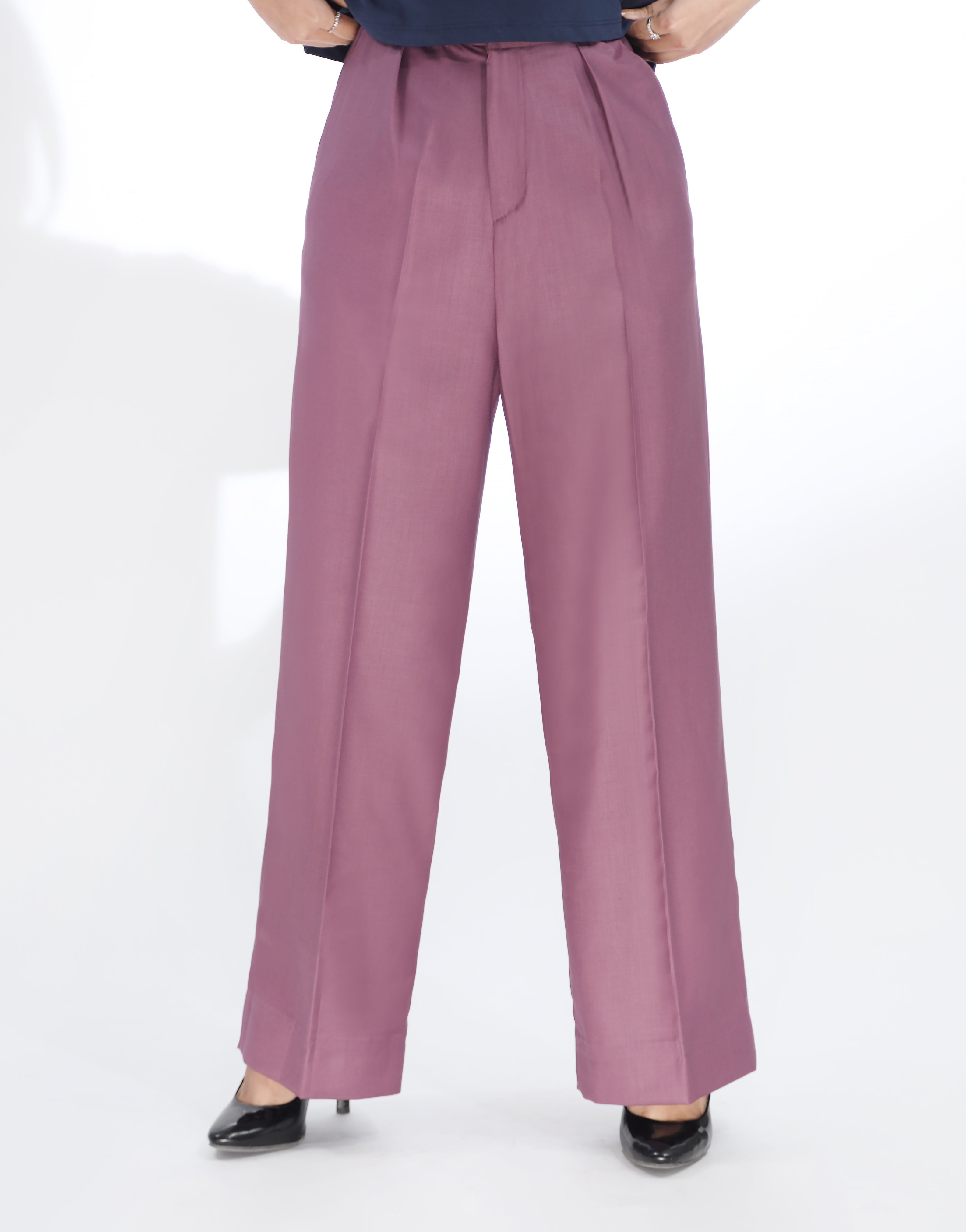 The Enduring Bloom (Wide Leg Centre Pleated Dress Pant Magenta)