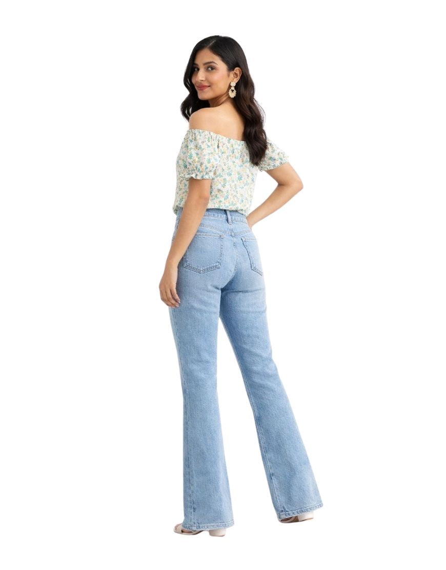 Bootcut Jeans Stretchable Light Blue