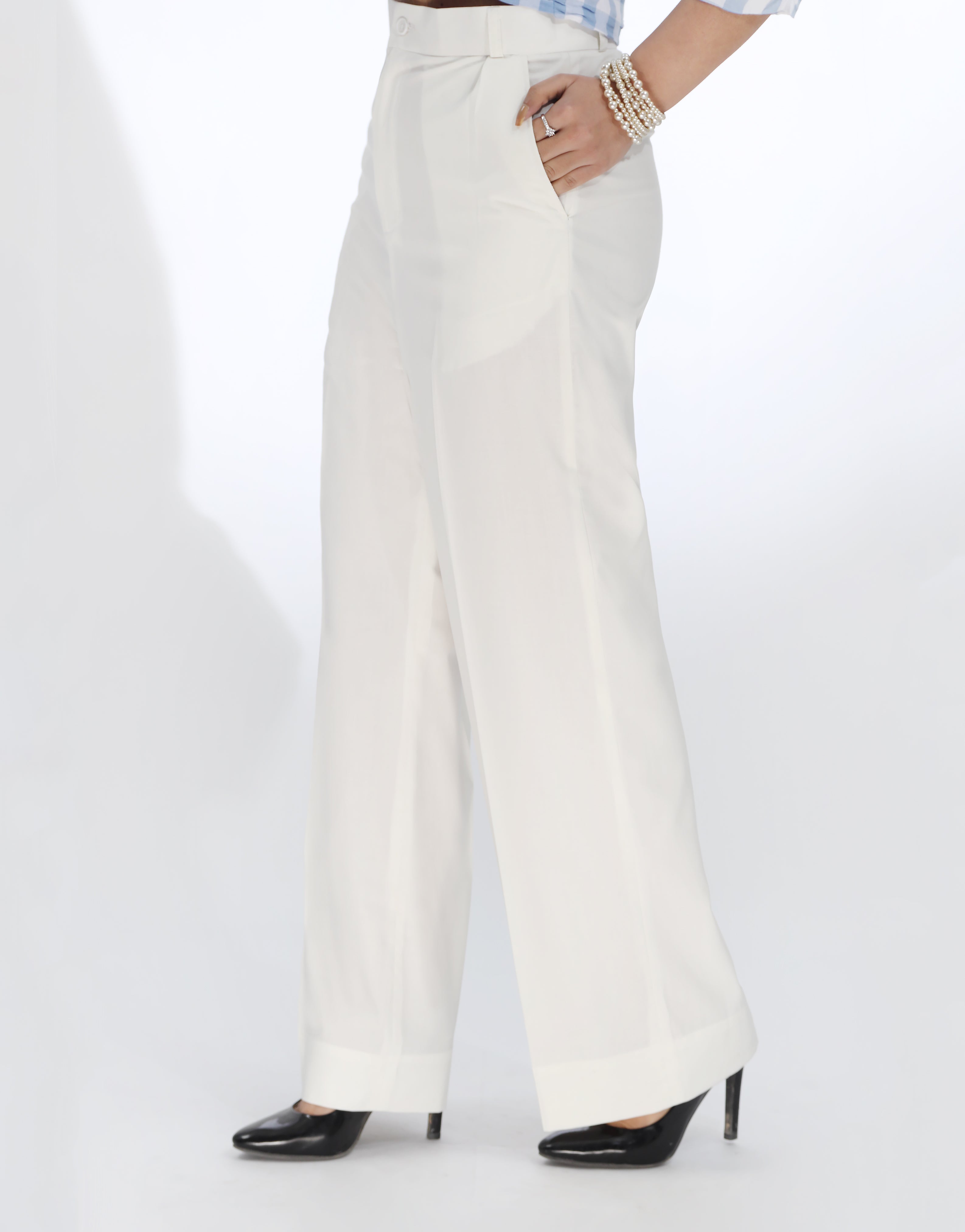 Silent Dawn (Wide Leg Premium Dress Pant Milky White)