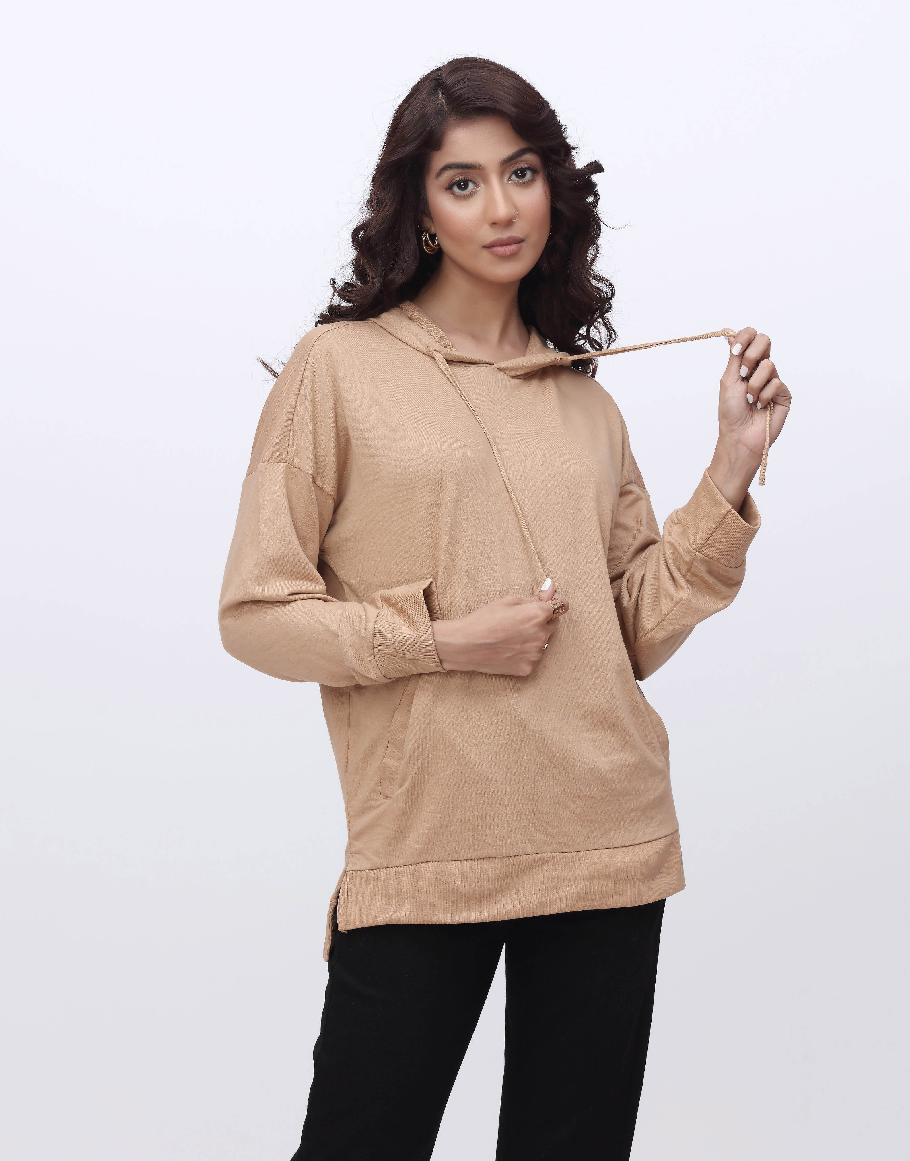 Terry Hoodie in Beige (MINOR DEFECT)