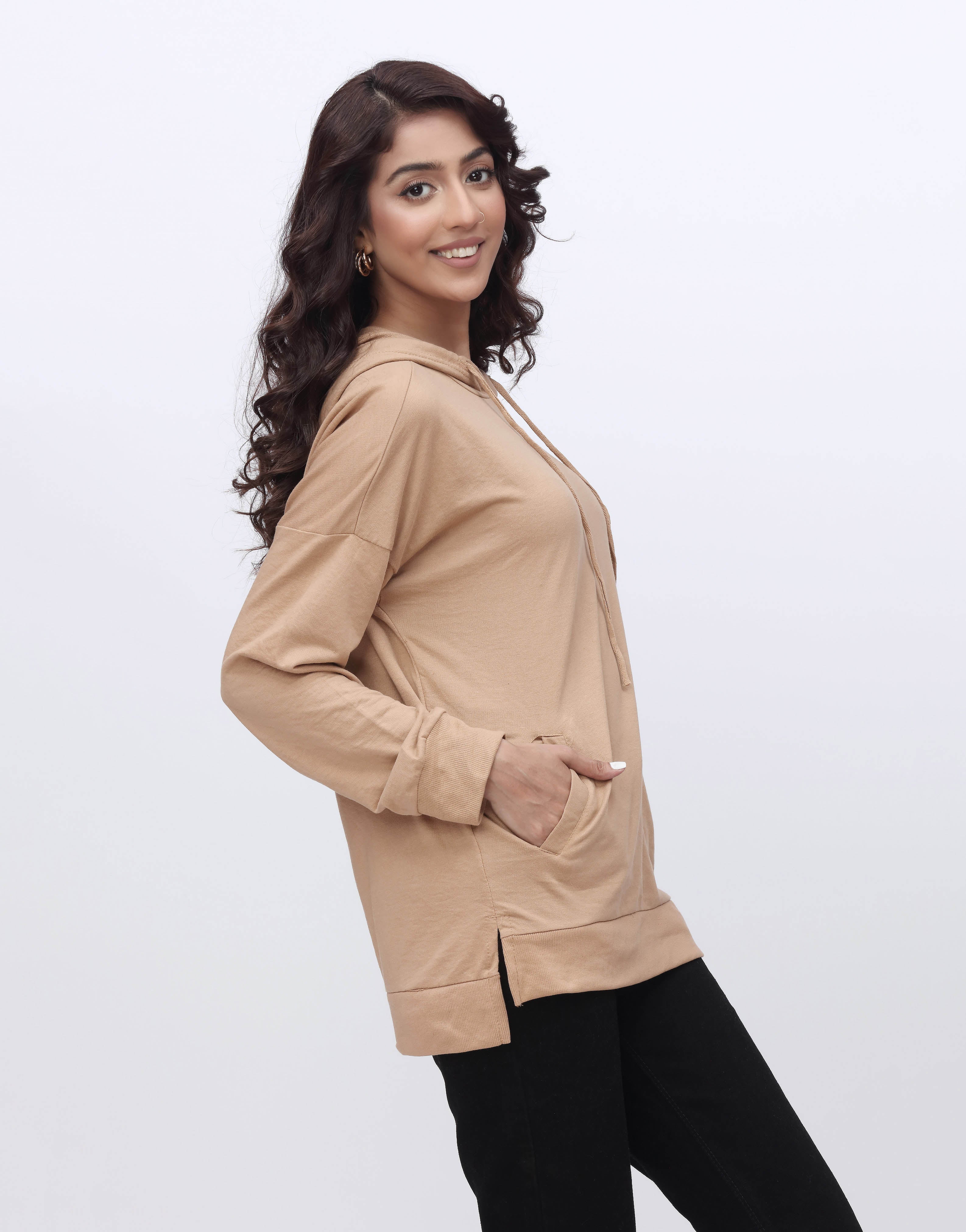 Terry Hoodie in Beige (MINOR DEFECT)