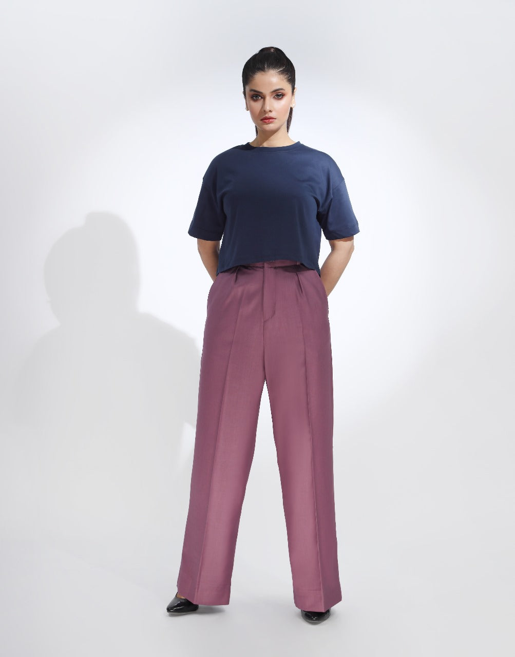 The Enduring Bloom (Wide Leg Centre Pleated Dress Pant Magenta)